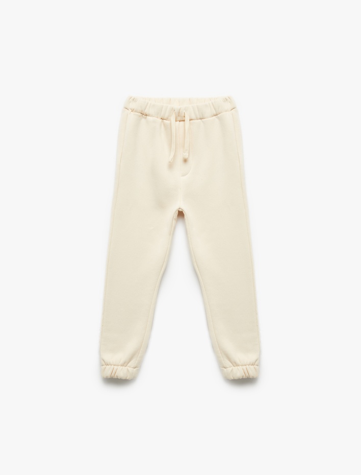 Erkek Bebek Beli Bağcıklı Pamuklu Basic Jogger Eşofman Altı