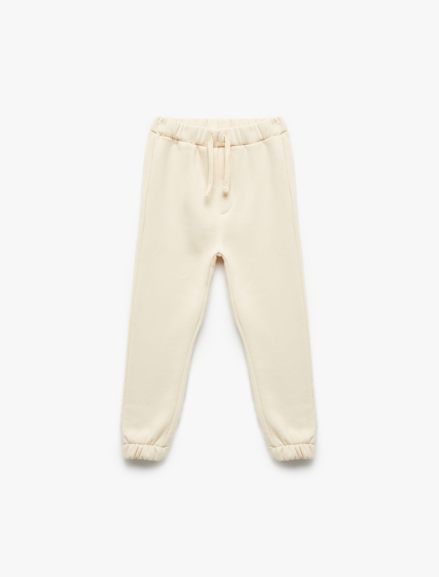  Erkek Bebek Beli Bağcıklı Pamuklu Basic Jogger Eşofman Altı