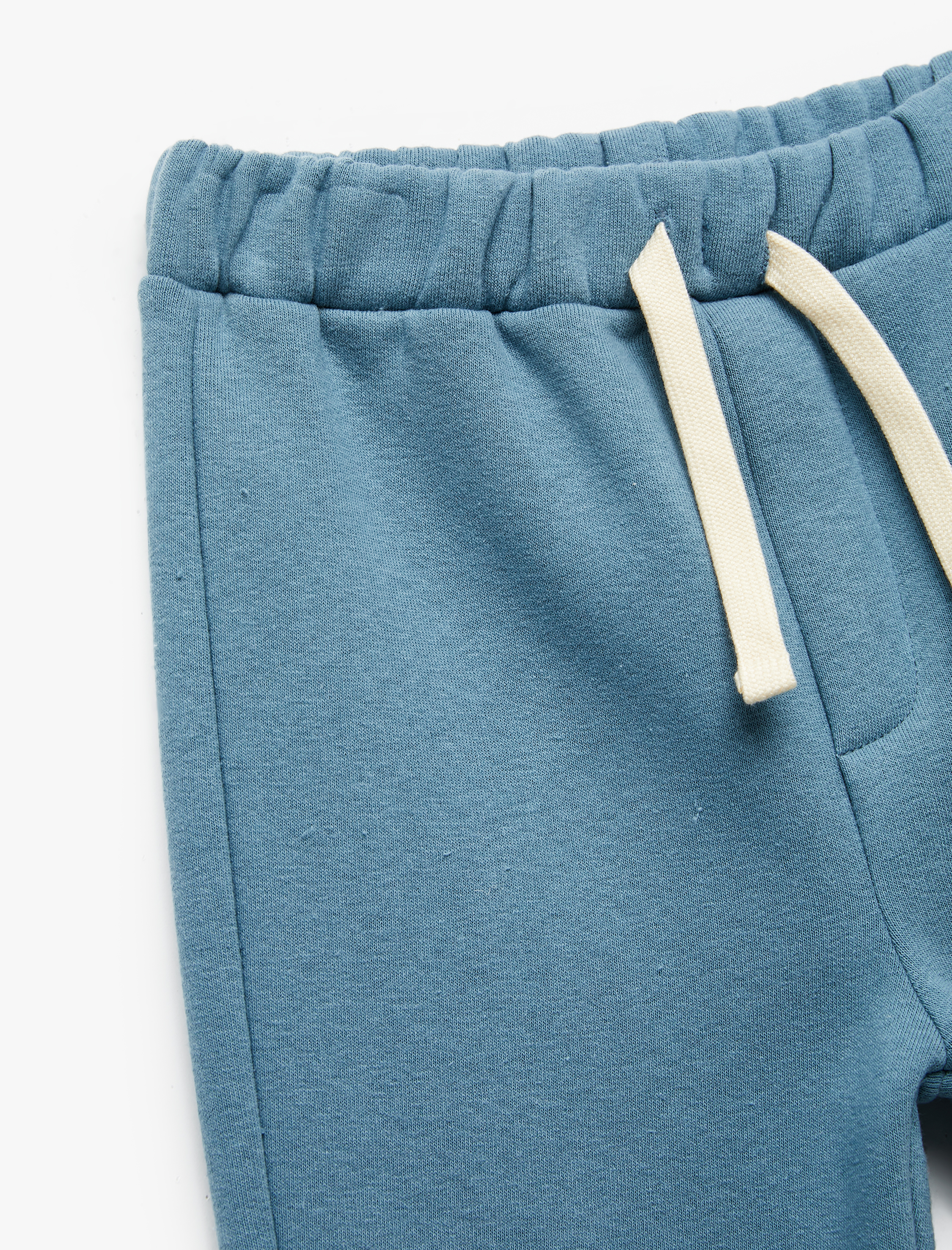  Erkek Bebek Beli Bağcıklı Pamuklu Basic Jogger Eşofman Altı