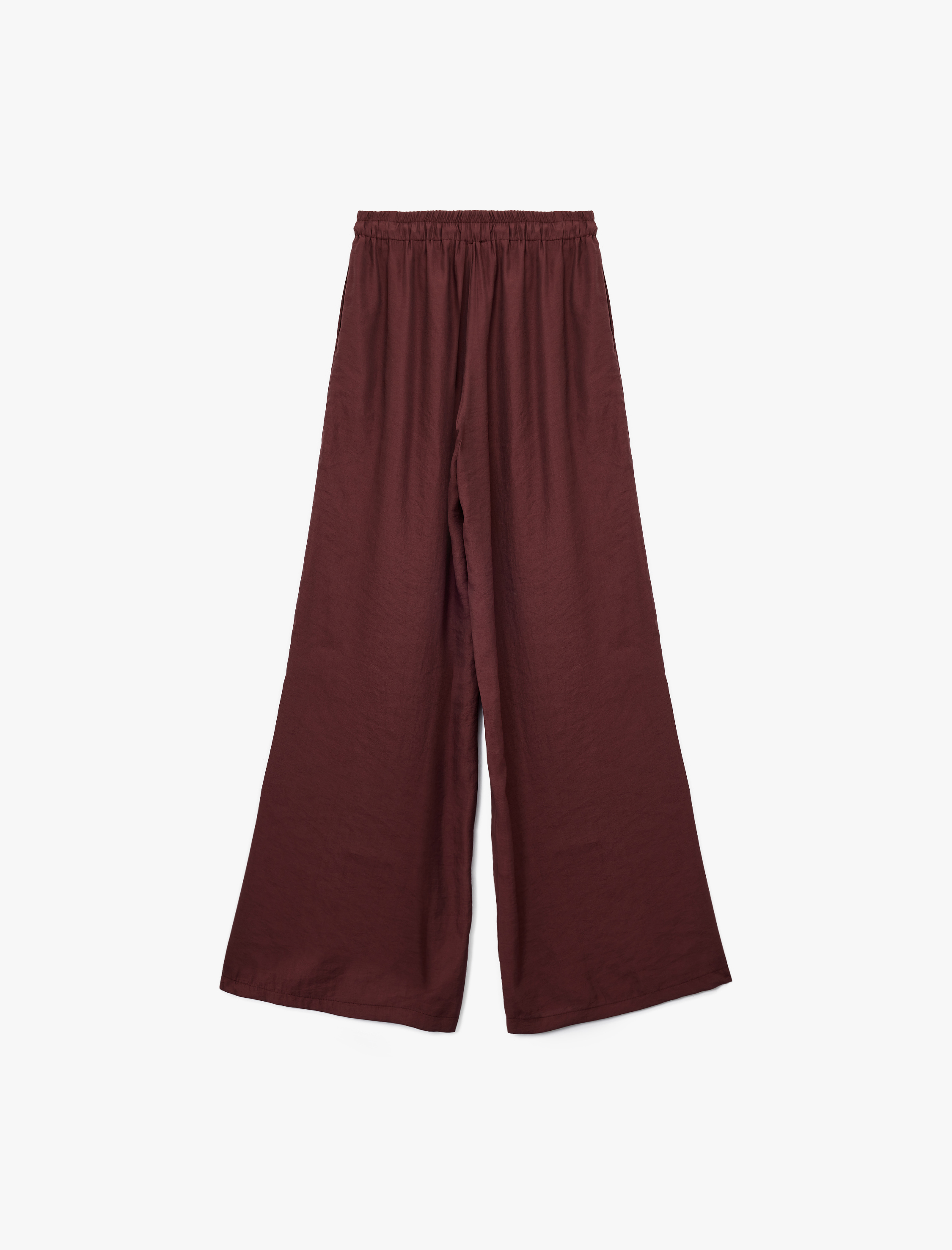   Modal Cep Detaylı Beli Lastikli Bağcıklı Bol Pantolon