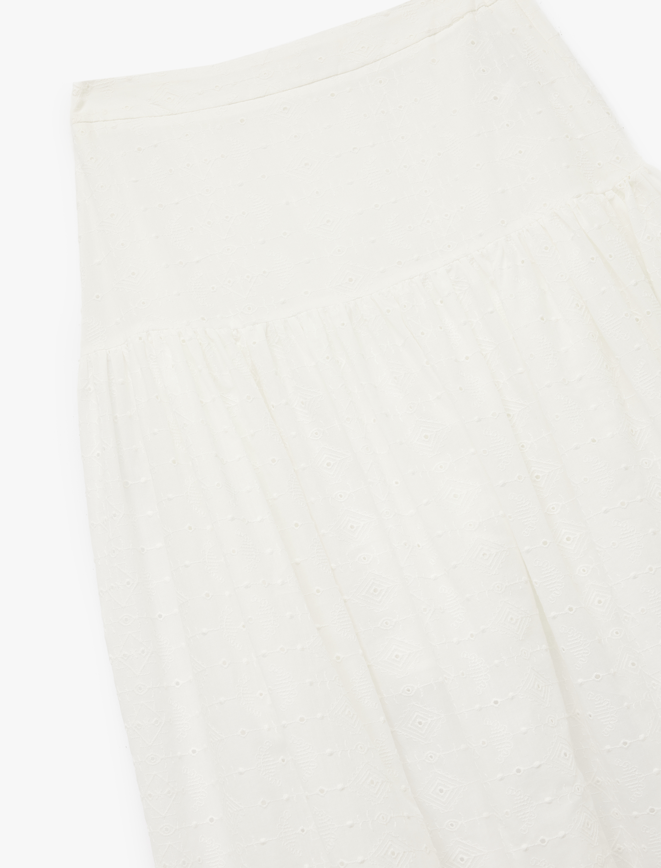   Pamuklu Rahat Kesim Midi Kloş Etek