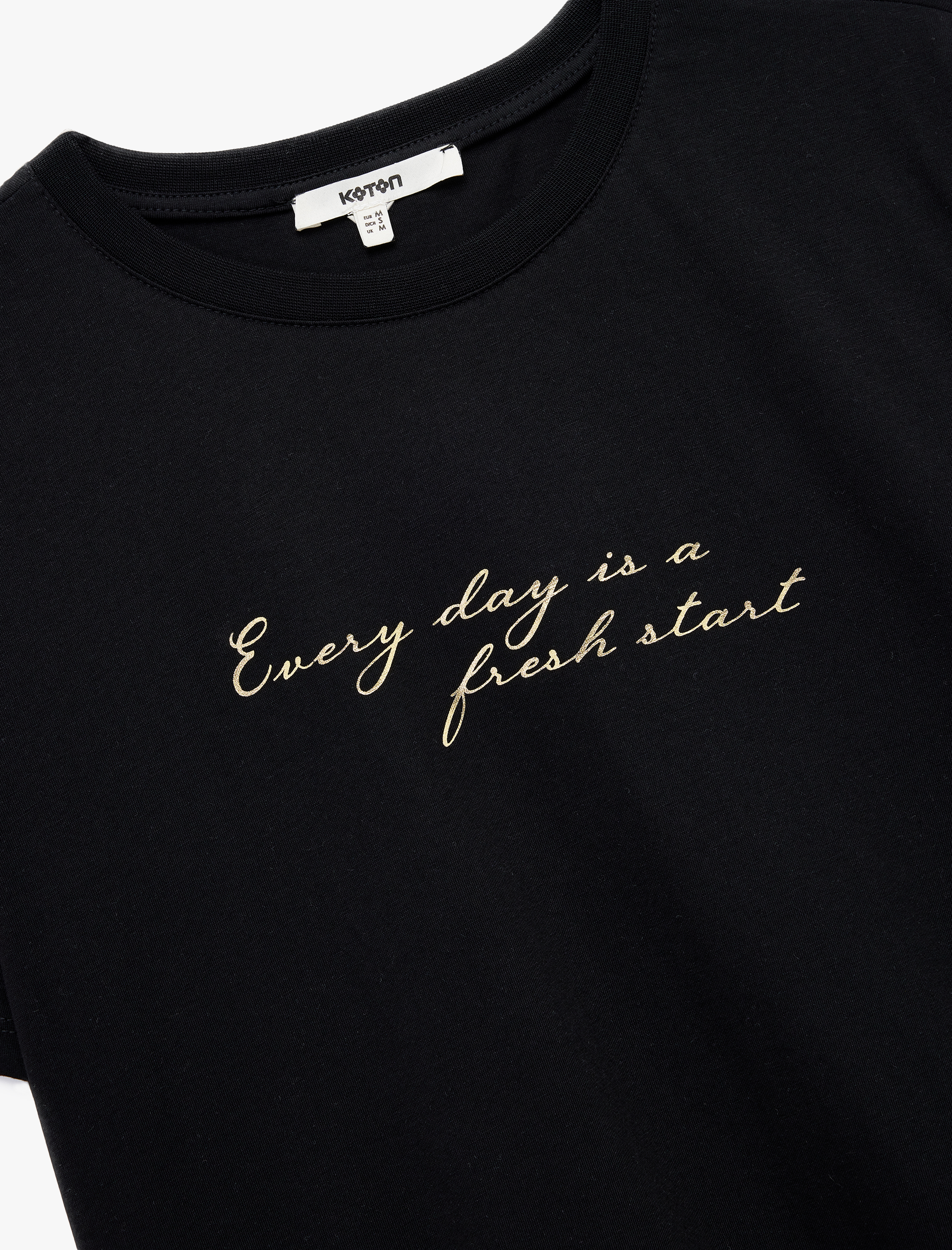   Regular Fit Kısa Kollu Bisiklet Yaka Pamuklu Baskılı Tişört