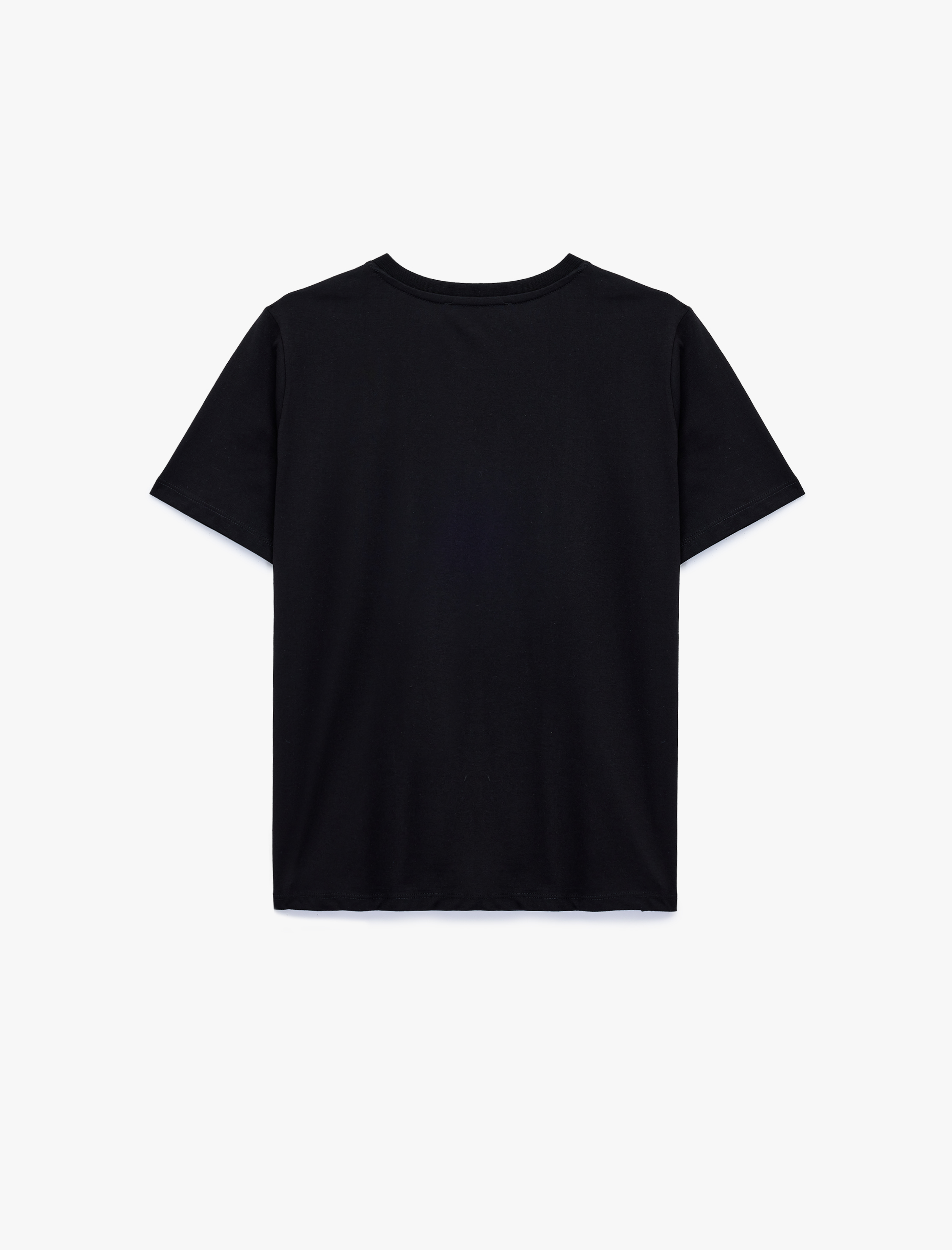   Regular Fit Kısa Kollu Bisiklet Yaka Pamuklu Baskılı Tişört