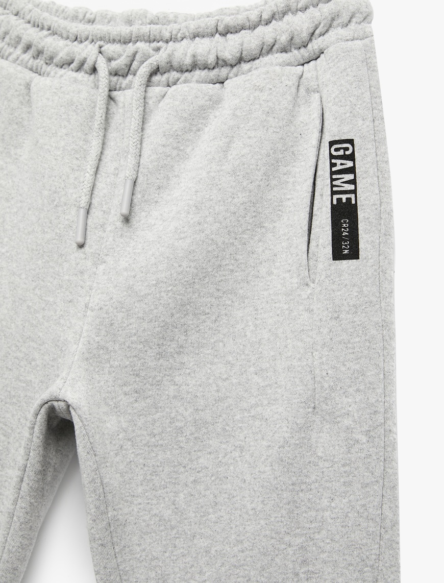  Erkek Çocuk Baskı Detaylı Cepli Basic Jogger Eşofman Altı