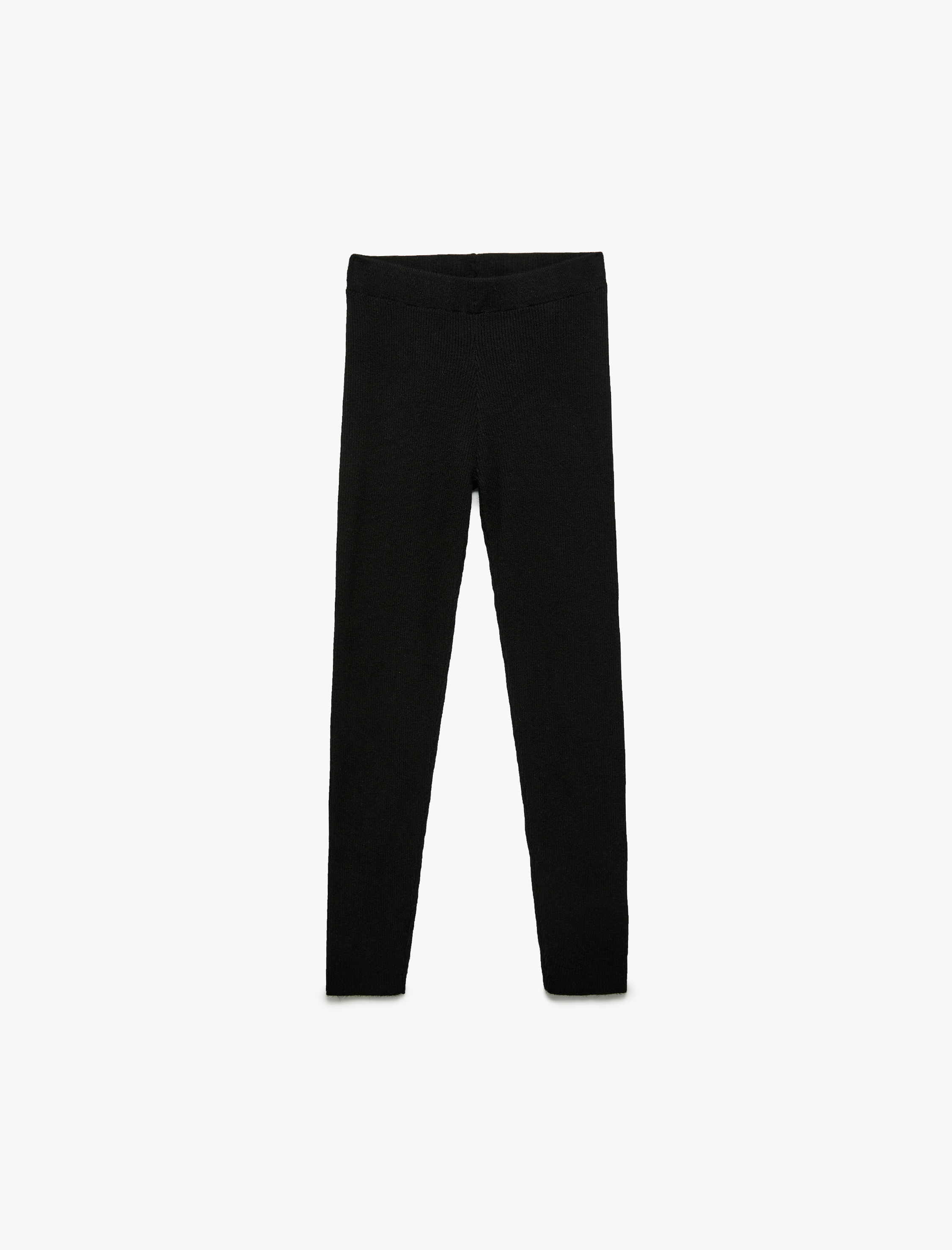  Kız Çocuk Viskon Karışımlı Ribanalı Dar Kesim Basic Triko Pantolon