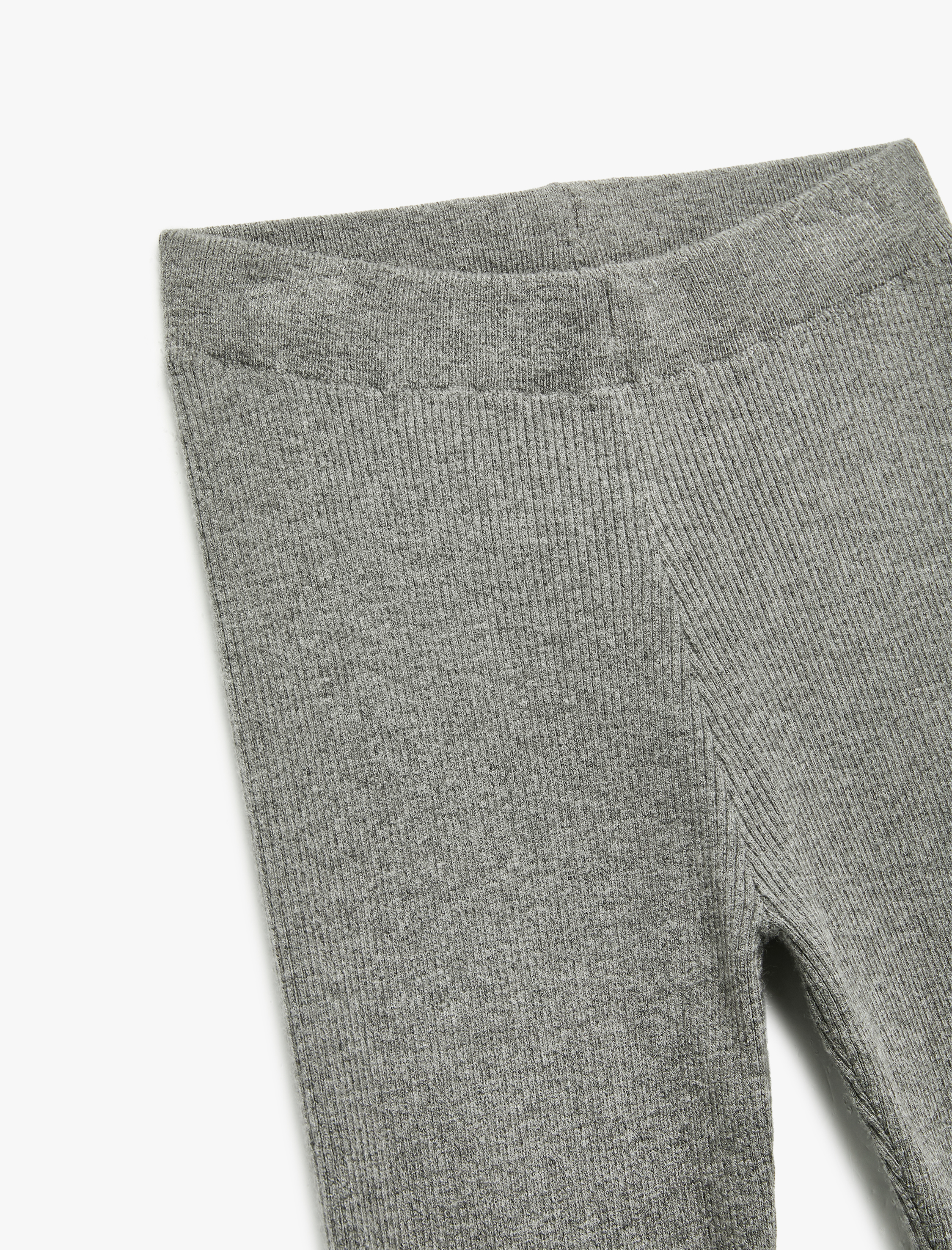  Kız Çocuk Viskon Karışımlı Ribanalı Dar Kesim Basic Triko Pantolon