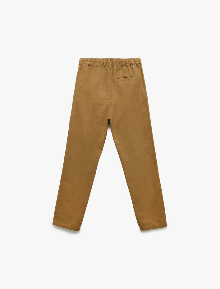 Erkek Çocuk Pamuklu Düğme Detaylı Basic Pantolon