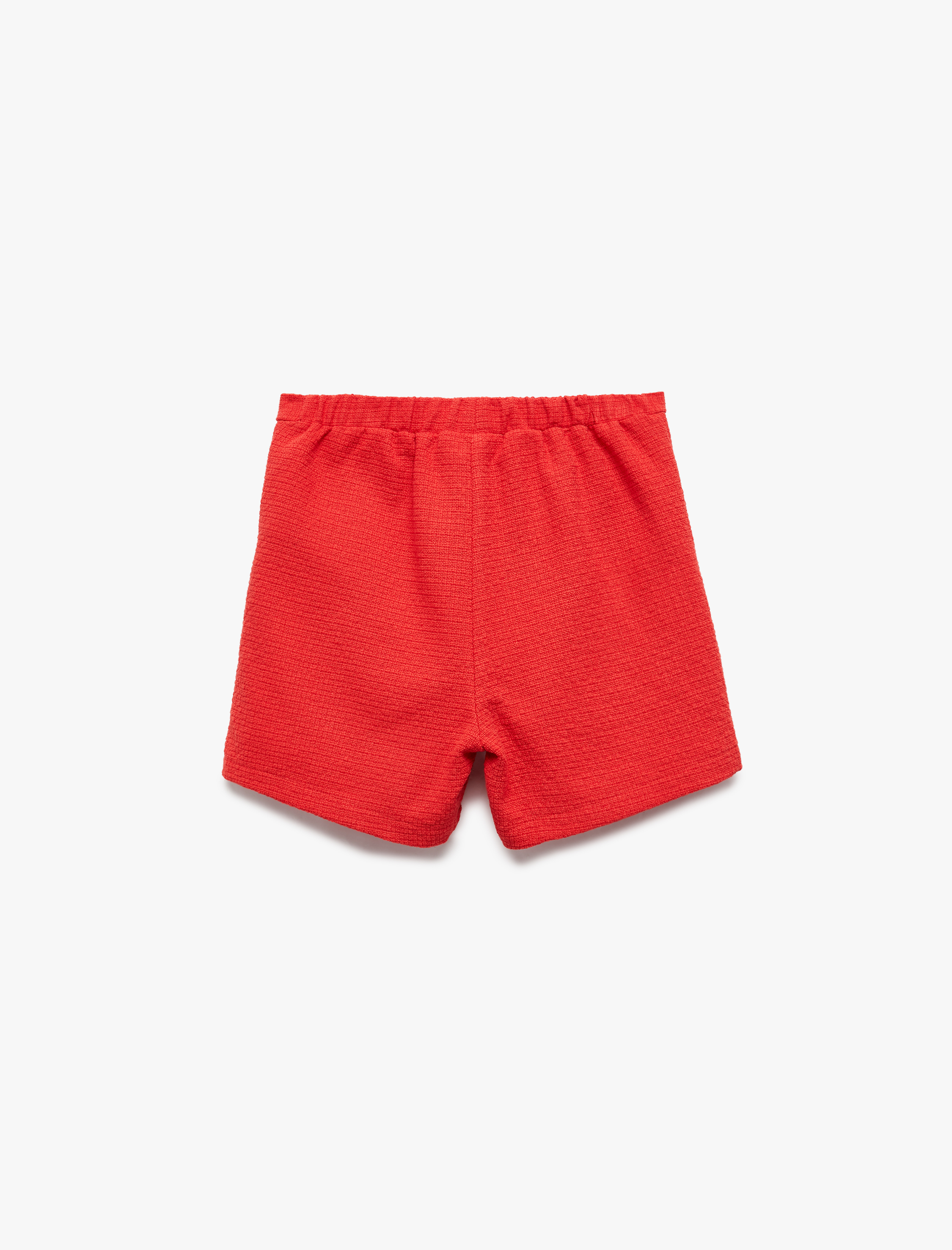  Kız Çocuk Düğmeli Cep Detaylı Tüvit Şort Etek