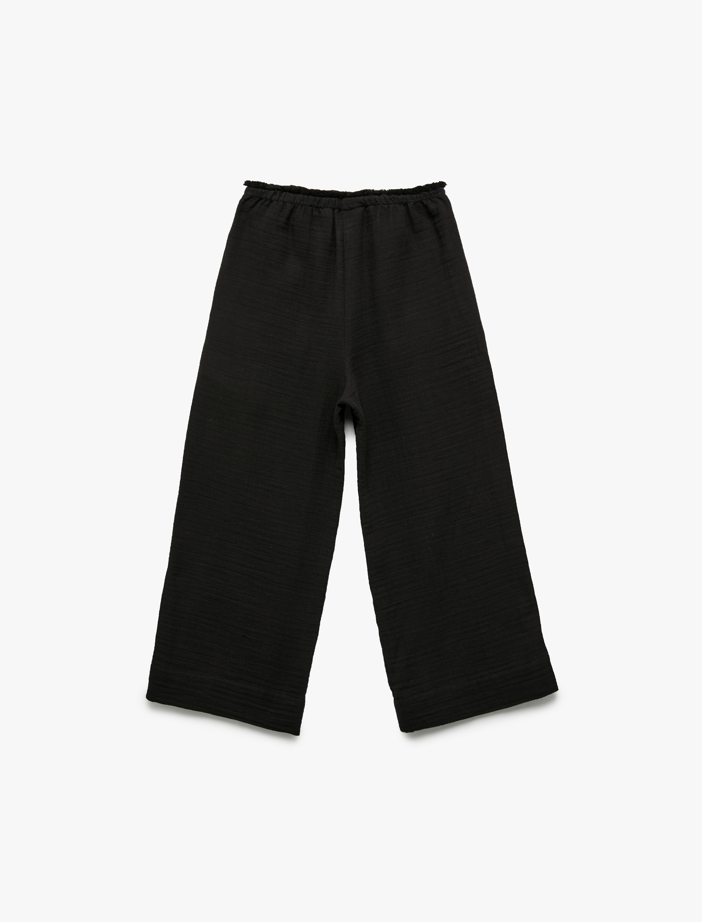  Kız Çocuk Pamuklu Basic Müslin Geniş Paça Pantolon