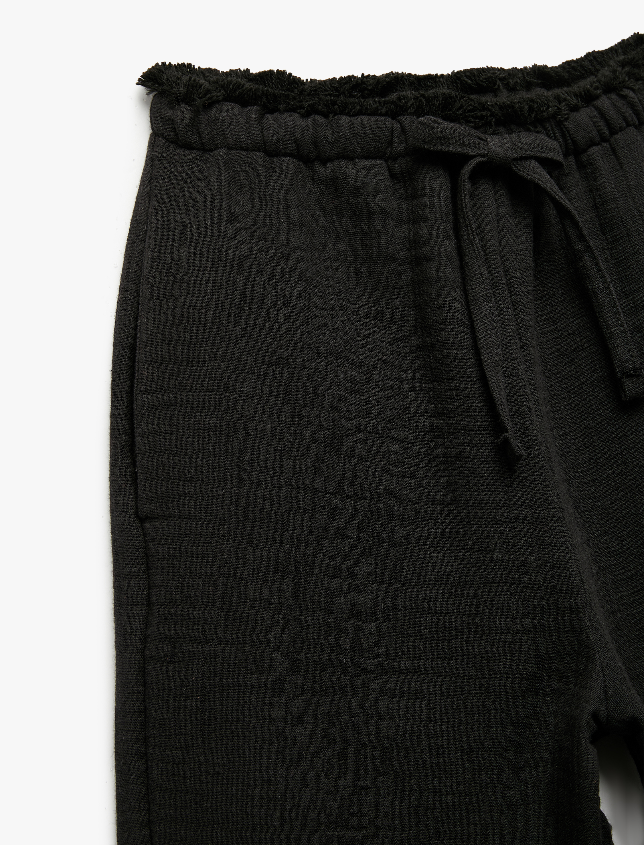  Kız Çocuk Pamuklu Basic Müslin Geniş Paça Pantolon