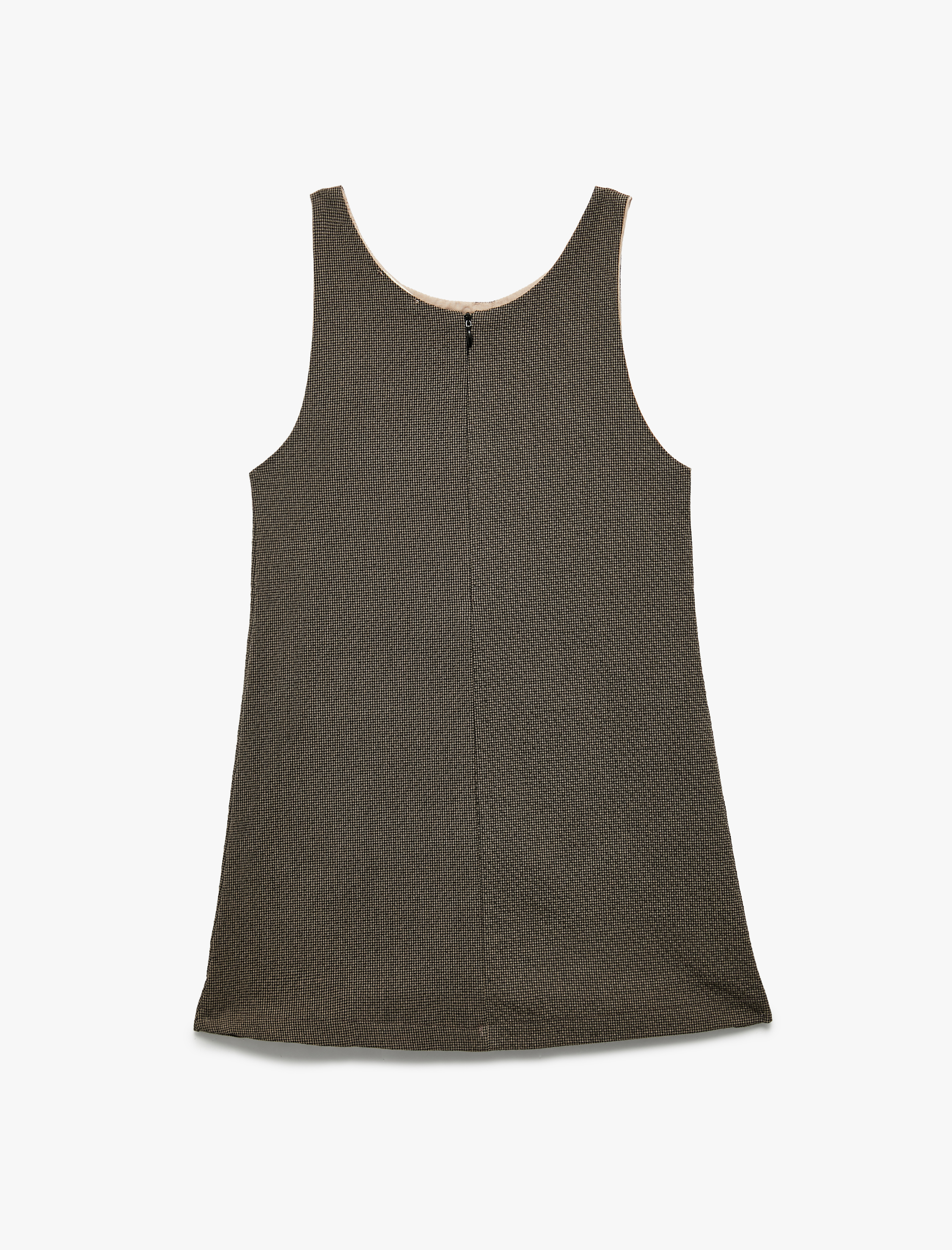  Kız Çocuk A Kesim Bisiklet Yaka Kolsuz Jile Elbise