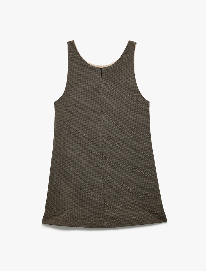 Kız Çocuk A Kesim Bisiklet Yaka Kolsuz Jile Elbise