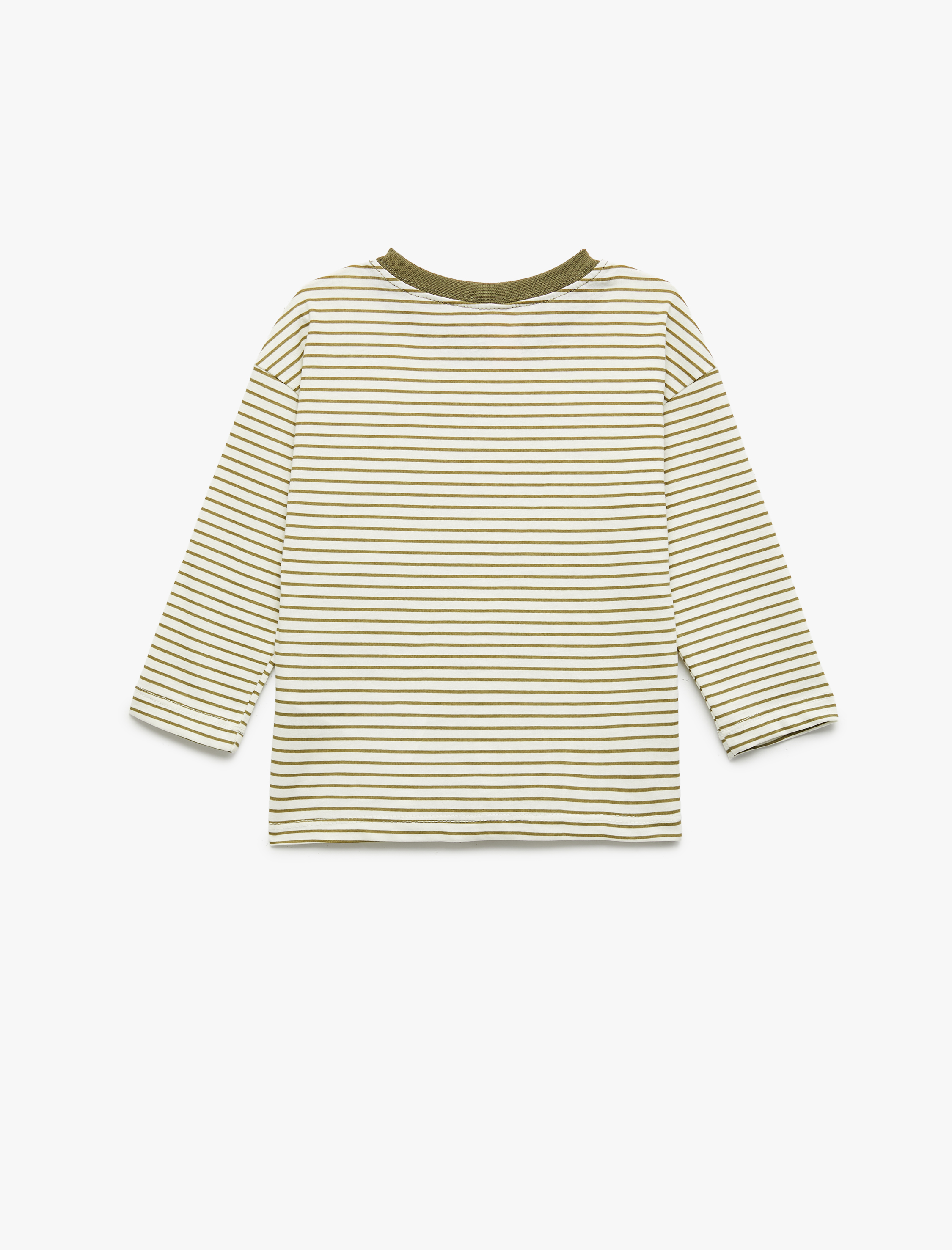  Erkek Bebek Pamuklu Uzun Kollu Bisiklet Yaka 2'li Basic Tişört Seti