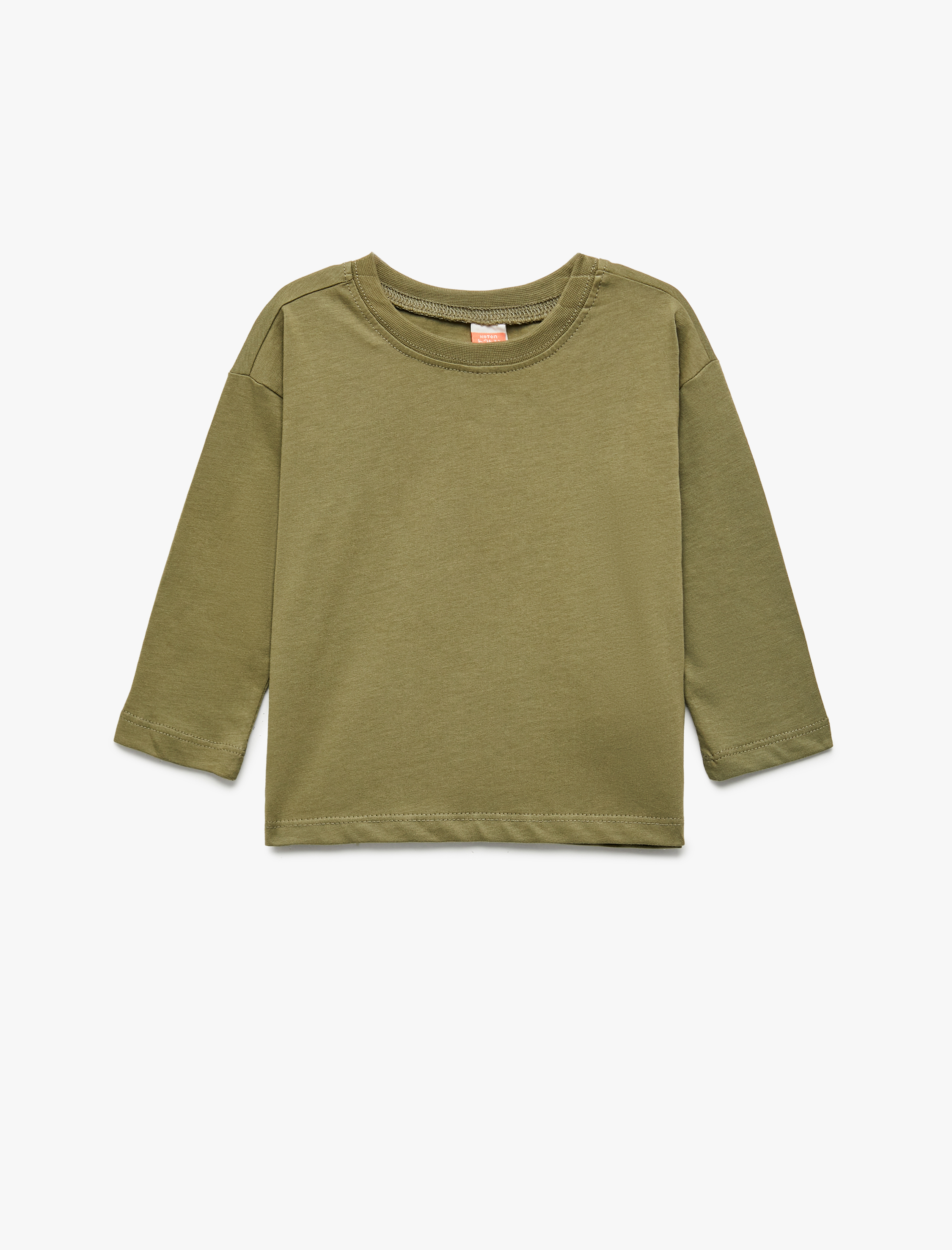  Erkek Bebek Pamuklu Uzun Kollu Bisiklet Yaka 2'li Basic Tişört Seti