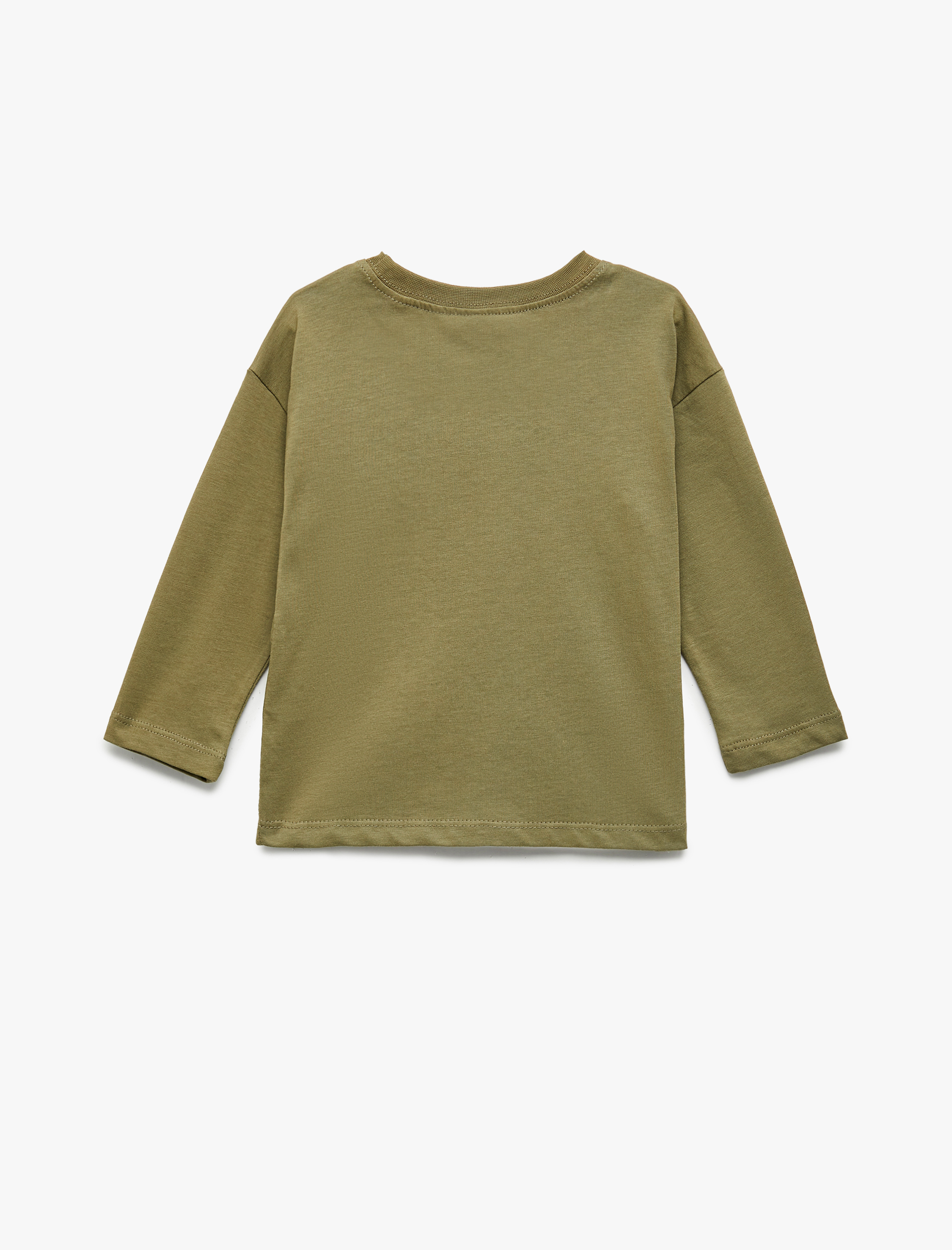  Erkek Bebek Pamuklu Uzun Kollu Bisiklet Yaka 2'li Basic Tişört Seti