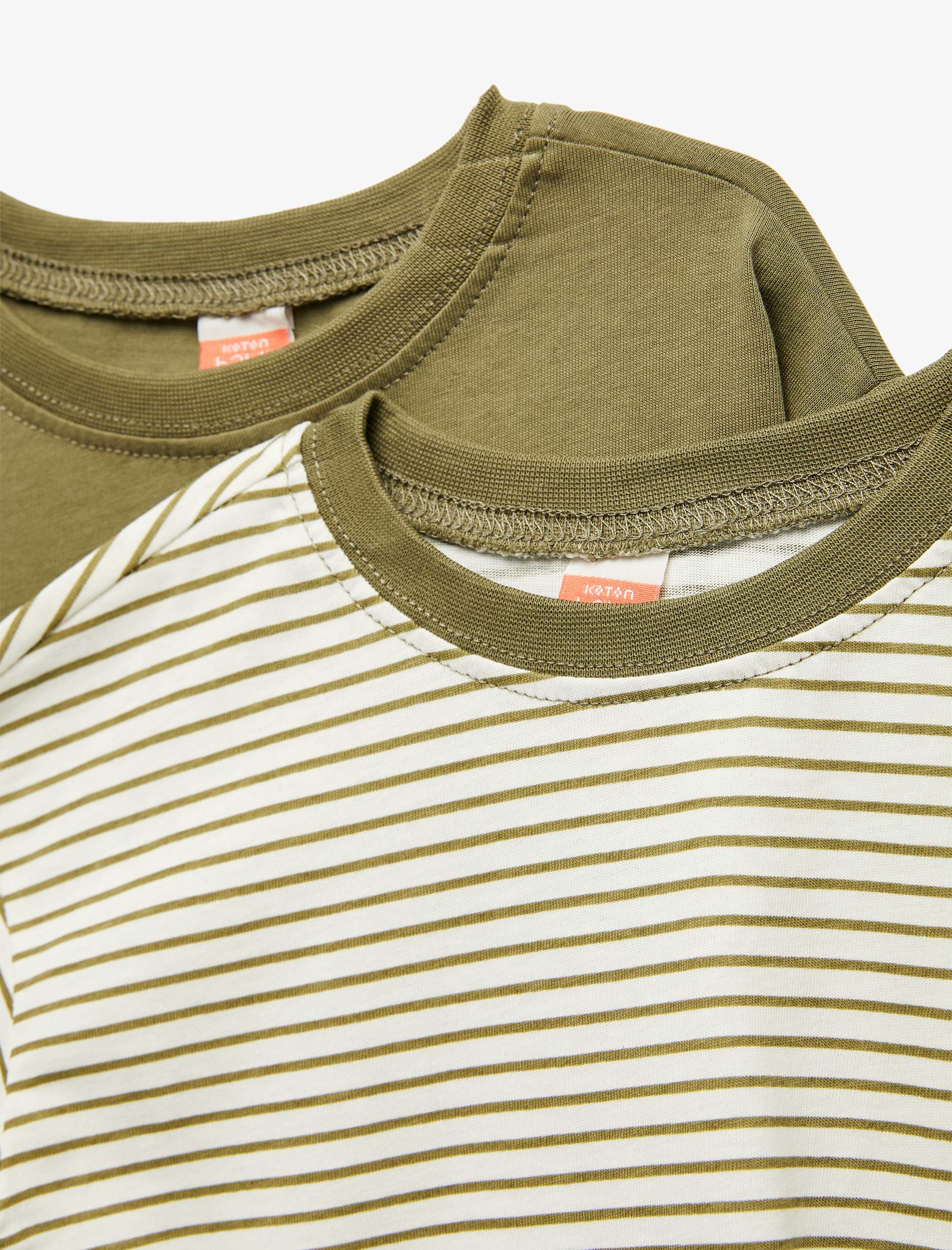  Erkek Bebek Pamuklu Uzun Kollu Bisiklet Yaka 2'li Basic Tişört Seti