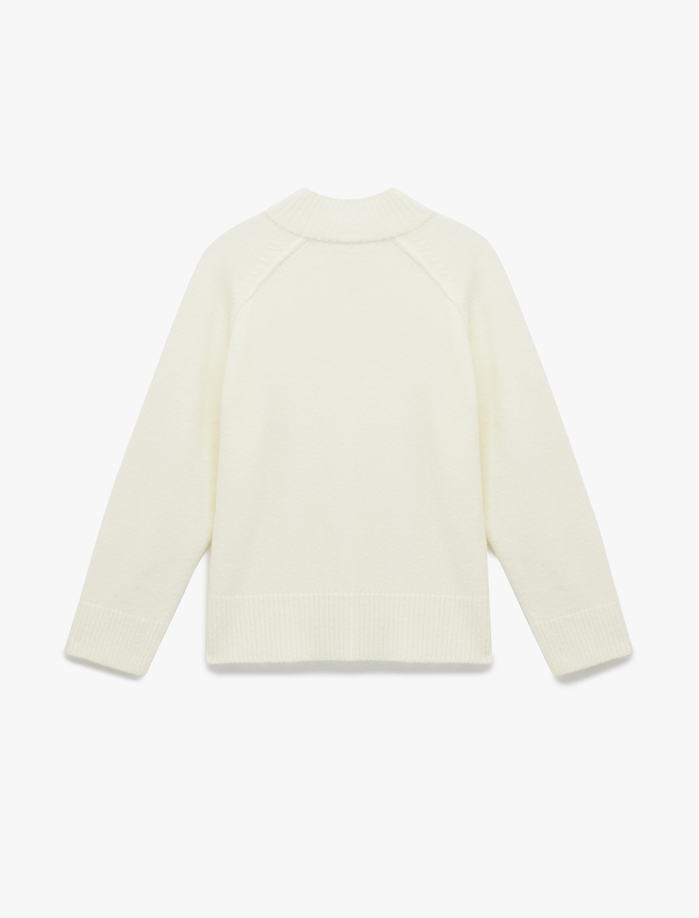   Dik Yaka Dikiş Detaylı Uzun Kollu Basic Triko Kazak