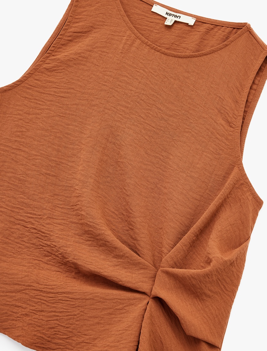   Kolsuz Bisiklet Yaka Drape Detaylı Bluz