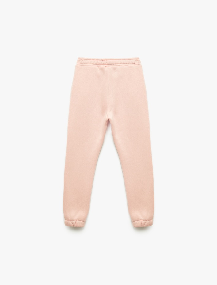 Kız Çocuk Şardonlu Taş Detaylı Baskılı Beli lastikli Jogger Eşofman Altı