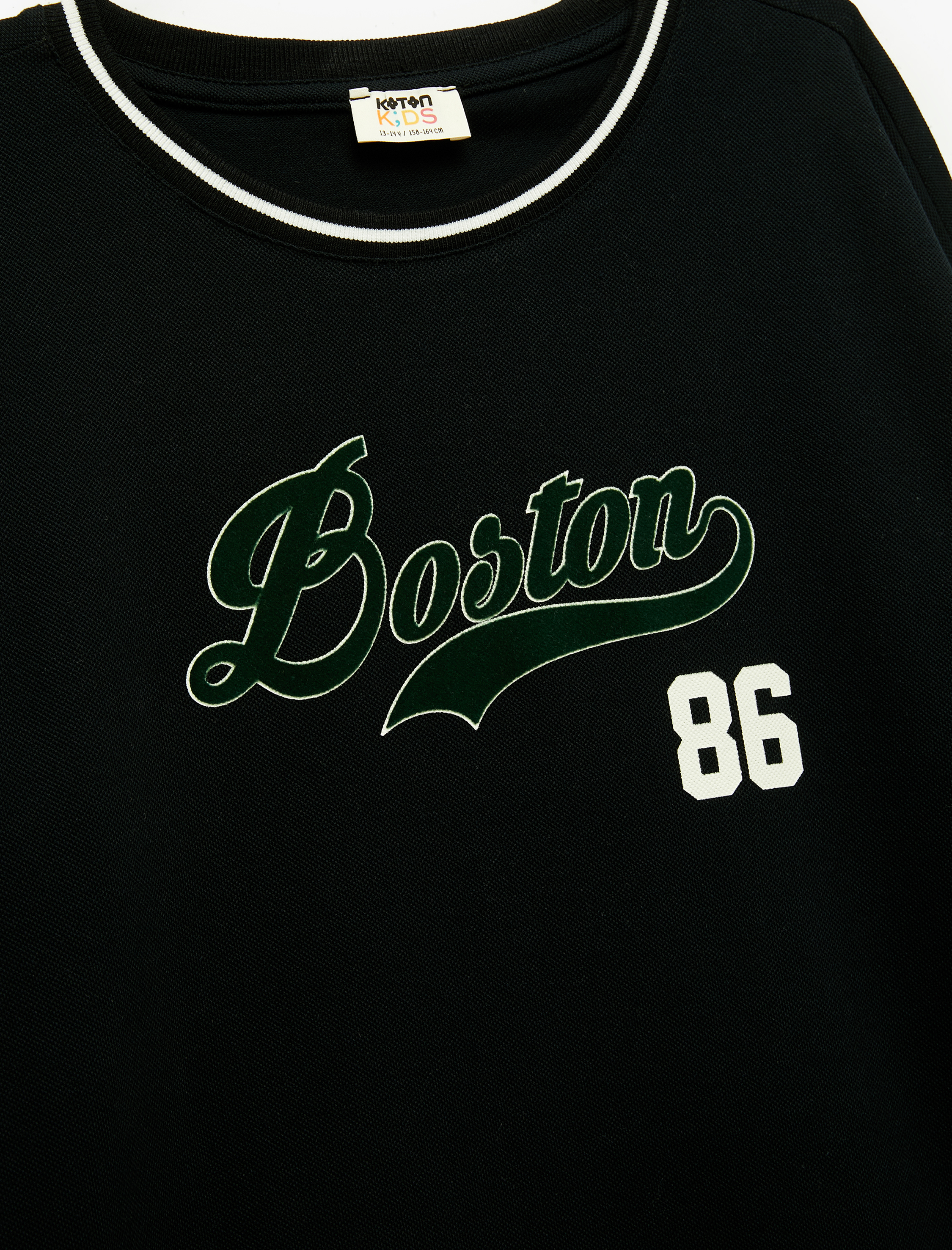  Erkek Çocuk Pamuklu Baskılı Bisiklet Yaka Uzun Kollu Tişört