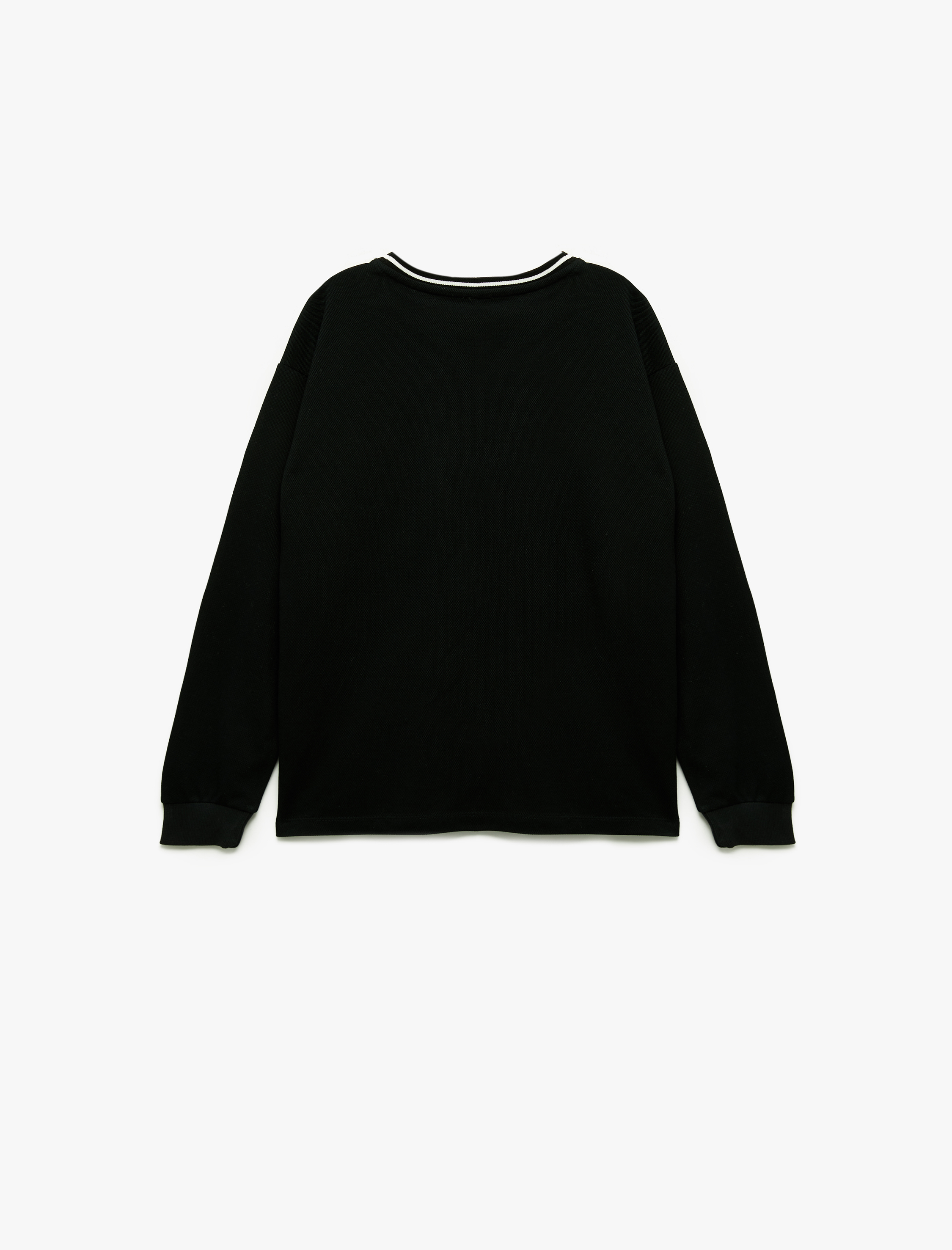  Erkek Çocuk Pamuklu Baskılı Bisiklet Yaka Uzun Kollu Tişört