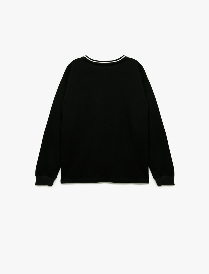 Erkek Çocuk Pamuklu Baskılı Bisiklet Yaka Uzun Kollu Tişört