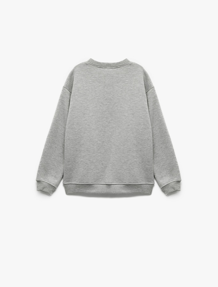 Erkek Çocuk Lisanslı Uzun Kollu Bisiklet Yaka Baskılı Şardonlu Sweatshirt