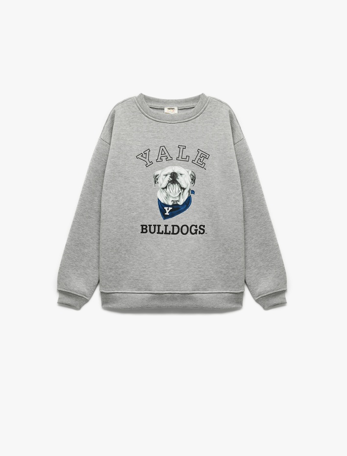 Erkek Çocuk Lisanslı Uzun Kollu Bisiklet Yaka Baskılı Şardonlu Sweatshirt