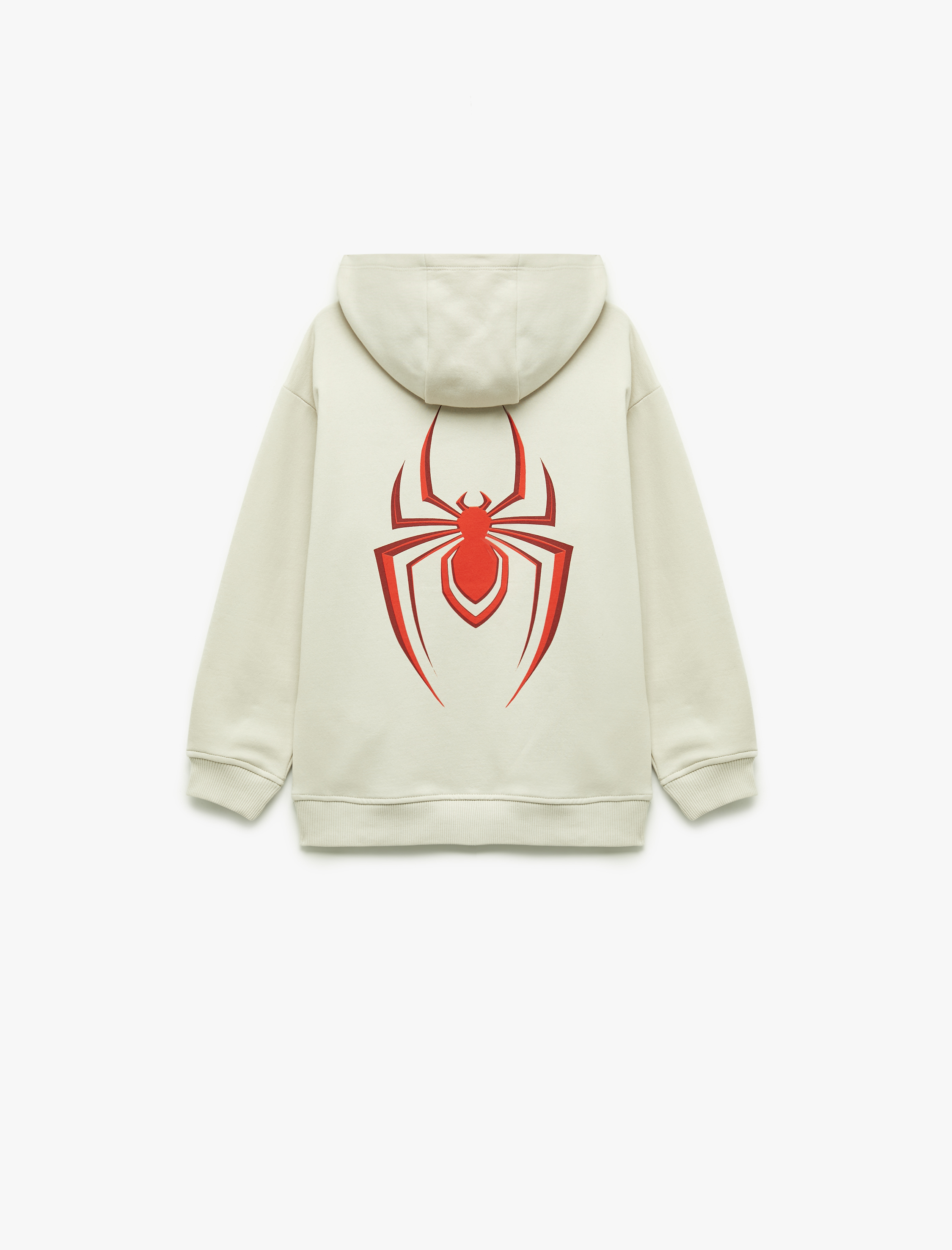  Erkek Çocuk Lisanslı Örümcek Adam Baskılı Uzun Kollu Şardonlu Pamuklu Kapşonlu Sweatshirt