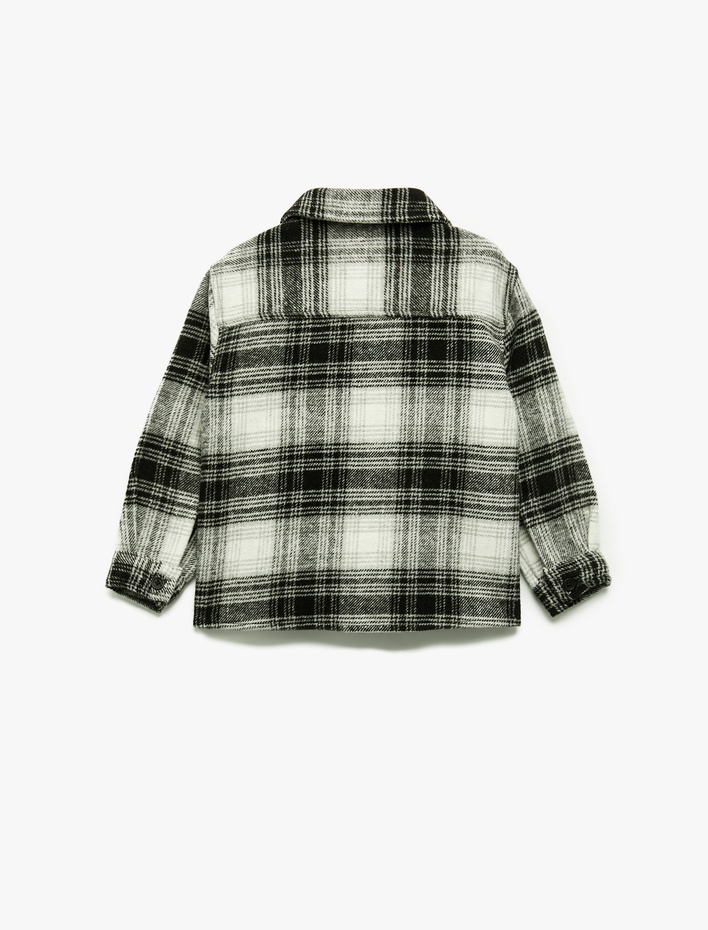 Erkek Bebek Uzun Kollu Tek Cepli Klasik Yaka Ekoseli Gömlek