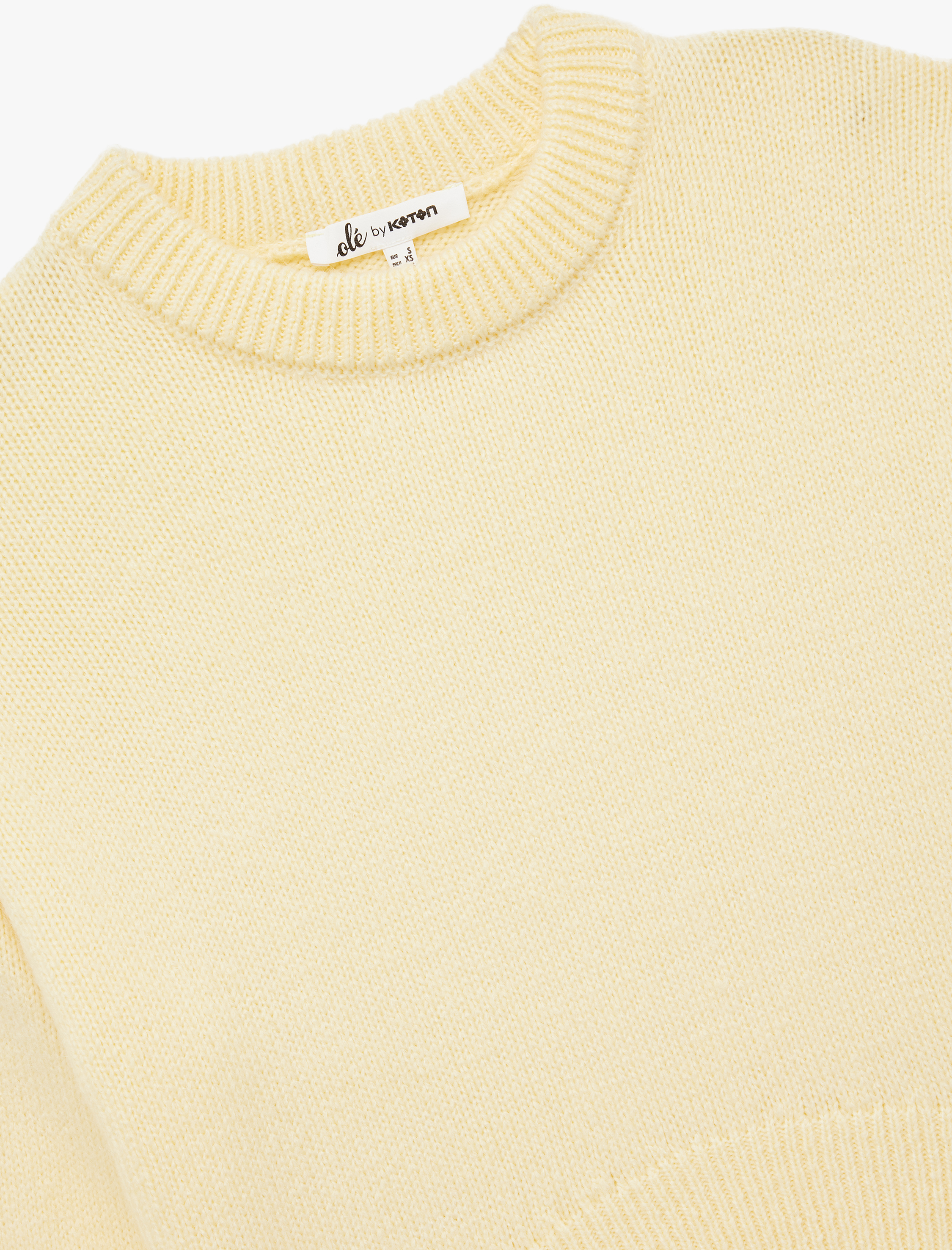   Uzun Kollu Bisiklet Yaka Asimetrik Kesim Triko Kazak