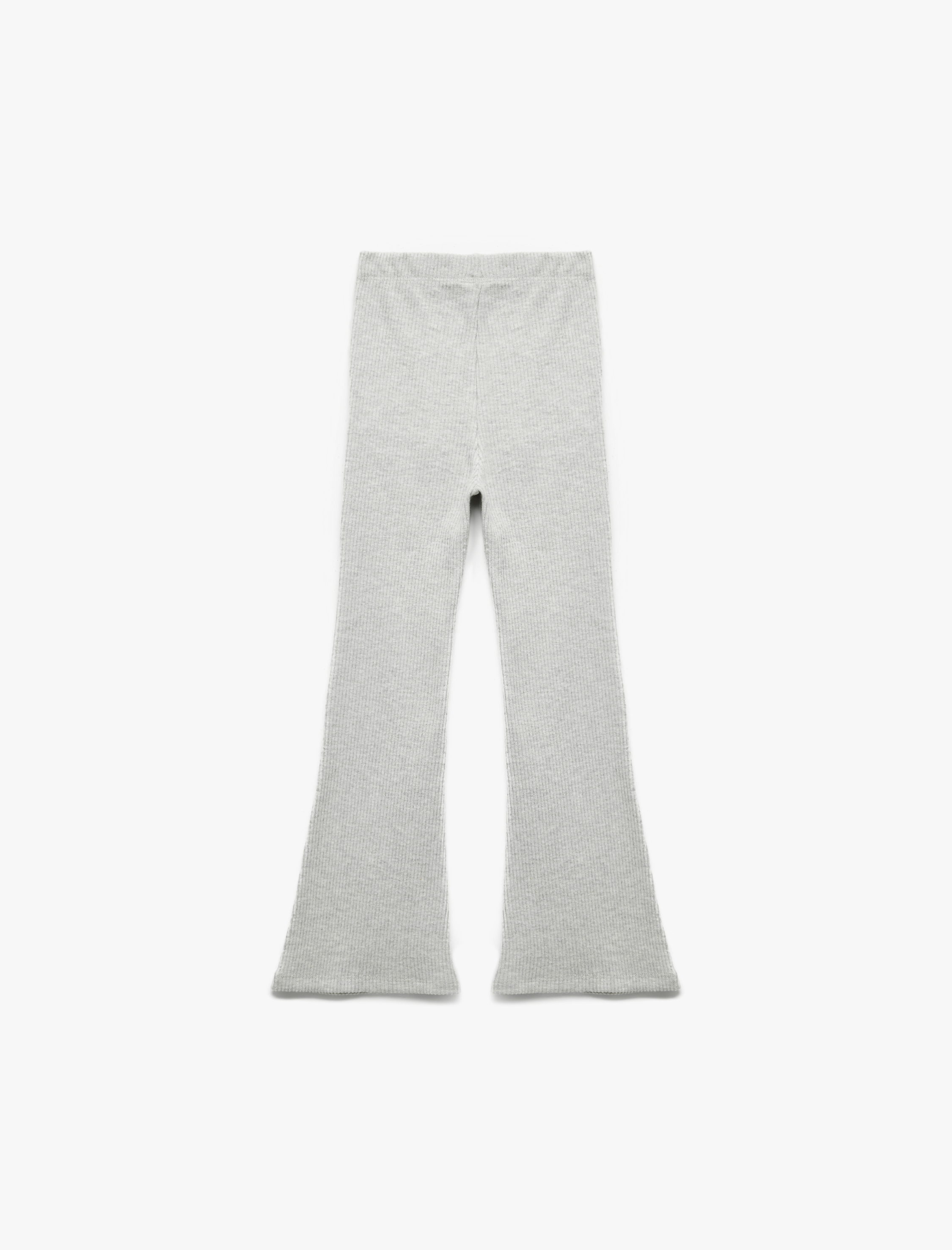  Kız Çocuk Beli Lastikli Ribanalı İspanyol Paça Pantolon