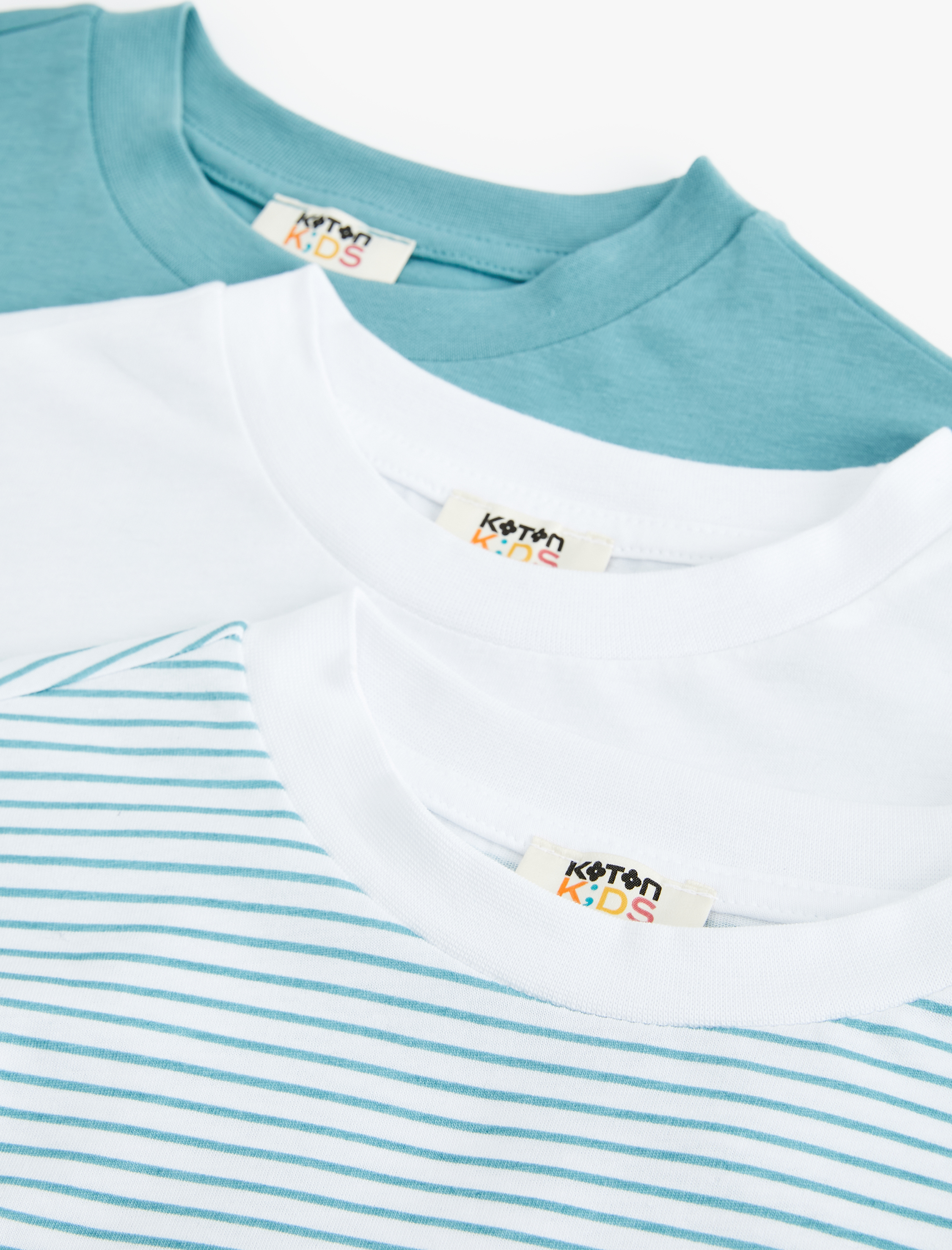  Erkek Çocuk Bisiklet Yaka Uzun Kollu 3'lü Tişört Seti