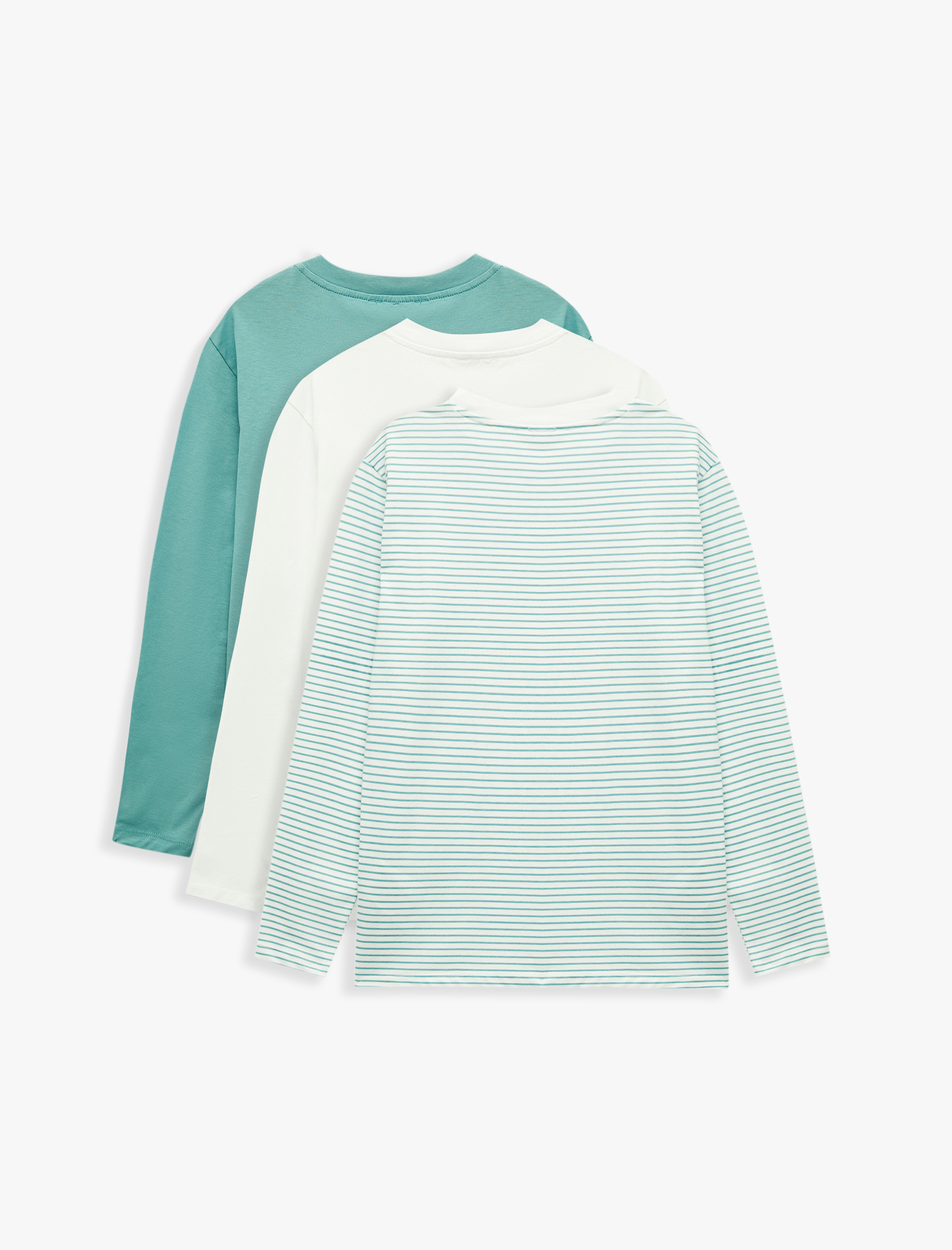  Erkek Çocuk Bisiklet Yaka Uzun Kollu 3'lü Tişört Seti