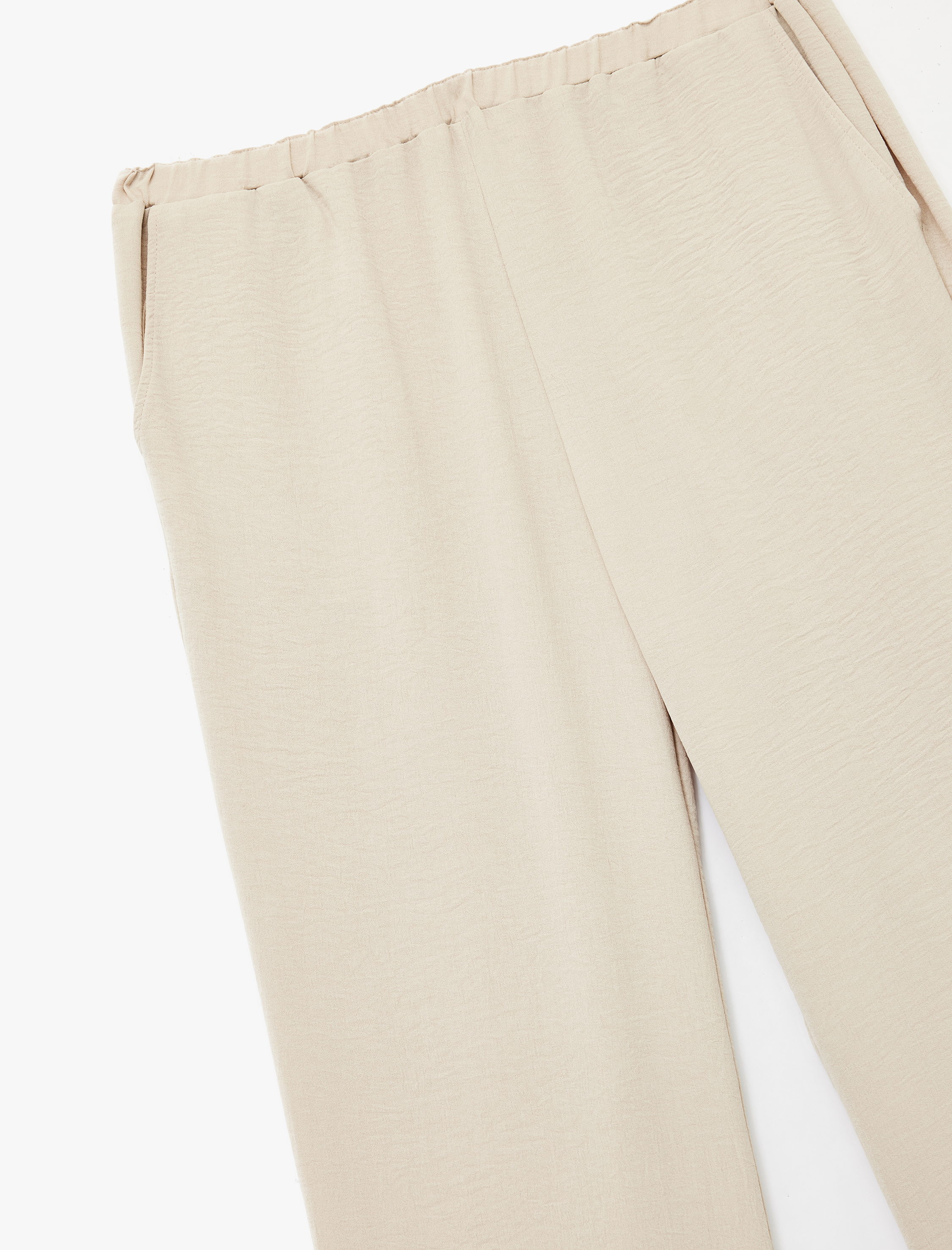   Aerobin Kumaş Straight Fit Düz Bol Paça Pantolon