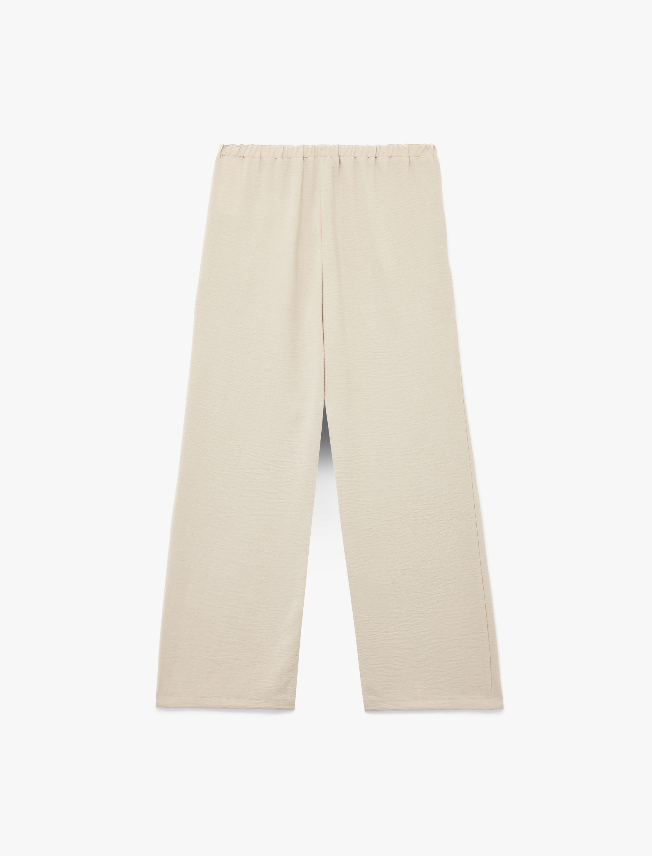   Aerobin Kumaş Straight Fit Düz Bol Paça Pantolon