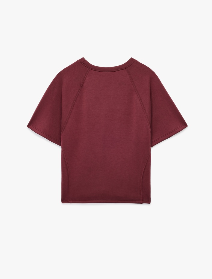  Rahat Kalıp Kısa Kollu Bisiklet Yaka Modal Tişört