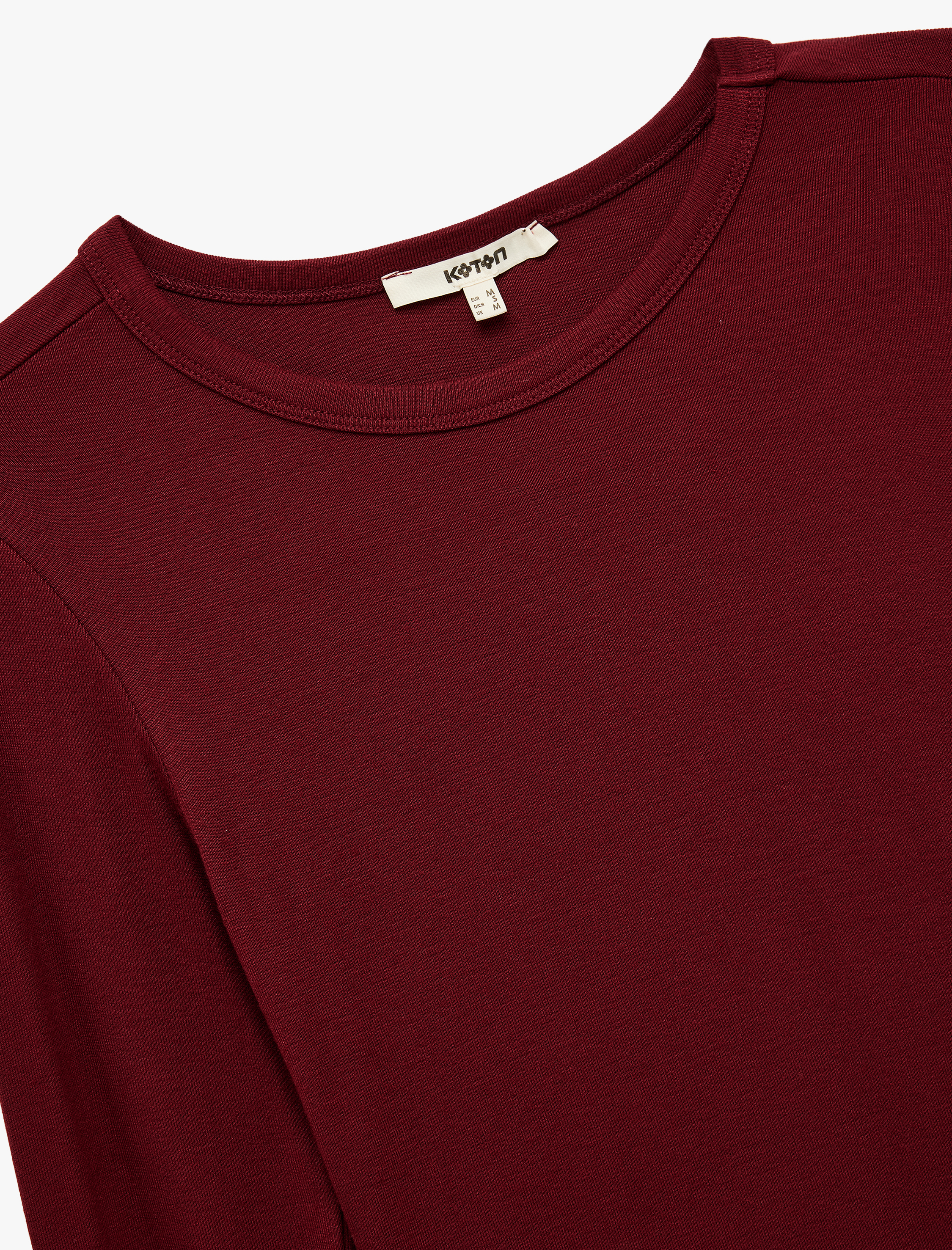   Slim Fit Uzun Kollu Bisiklet Yaka Viskon Tişört