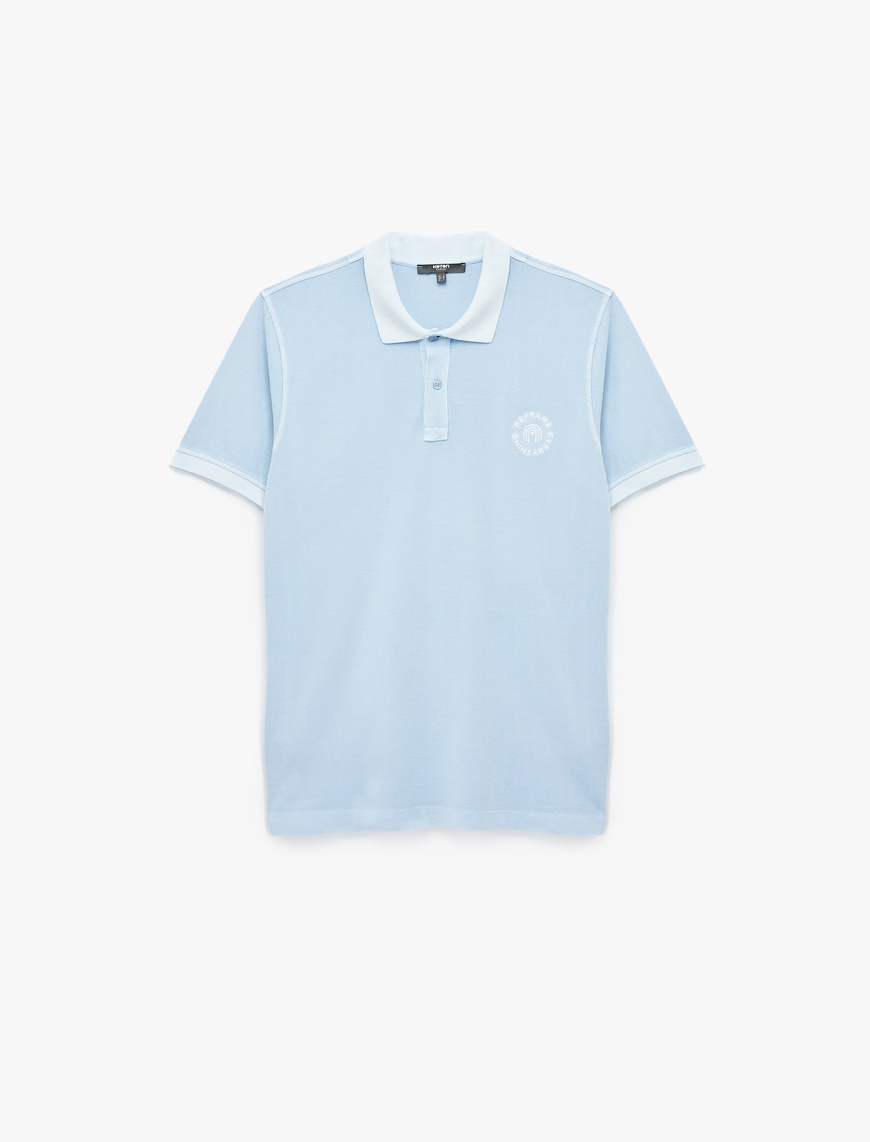   Regular Fit Nakışlı Kısa Kollu Pamuklu Polo Yaka Tişört