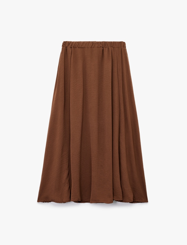  Aerobin Kumaş Midi Boy Çan Kesim Kloş Etek