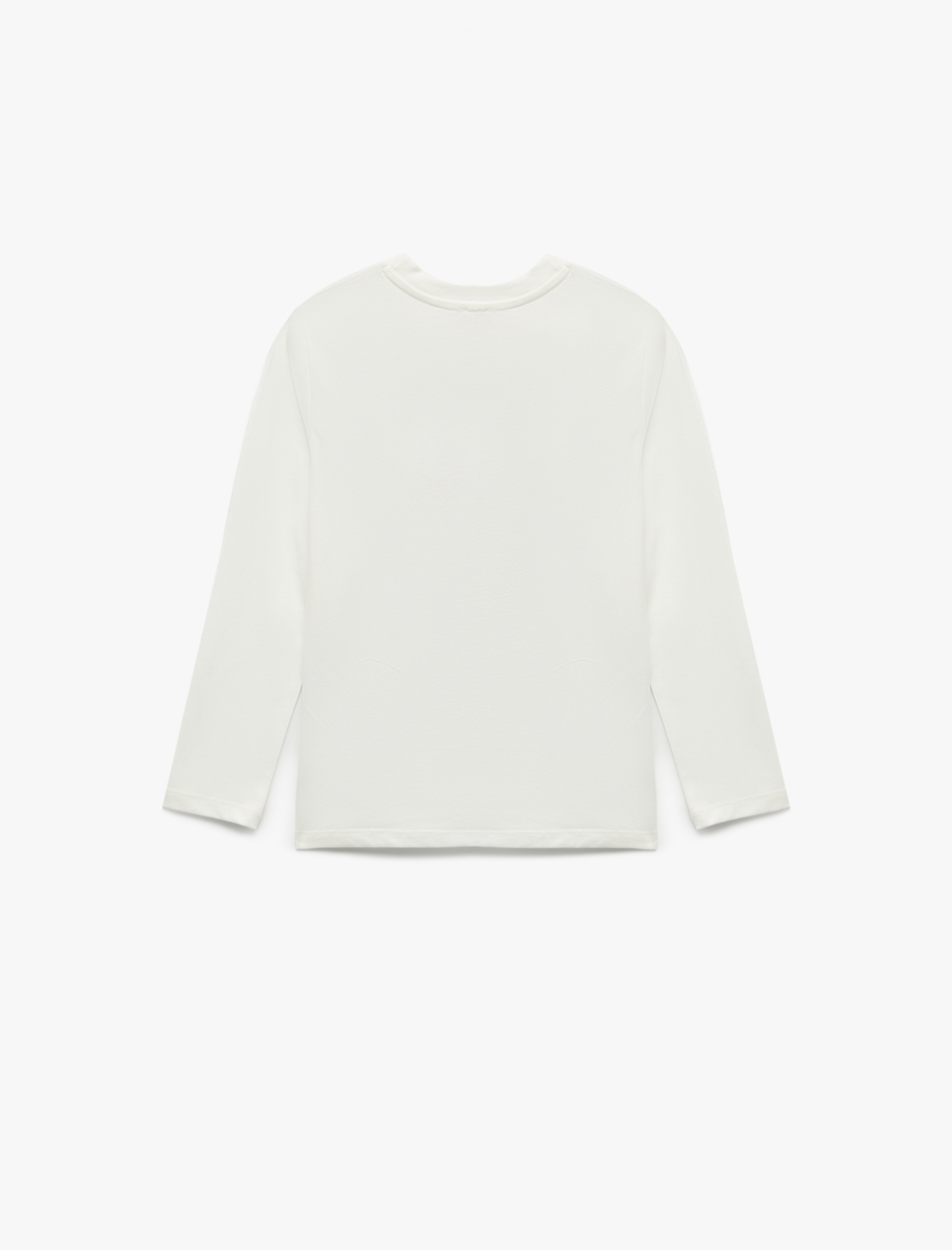  Kız Çocuk Pamuklu Uzun Kollu Bisiklet Yaka Unicorn Baskılı Tişört