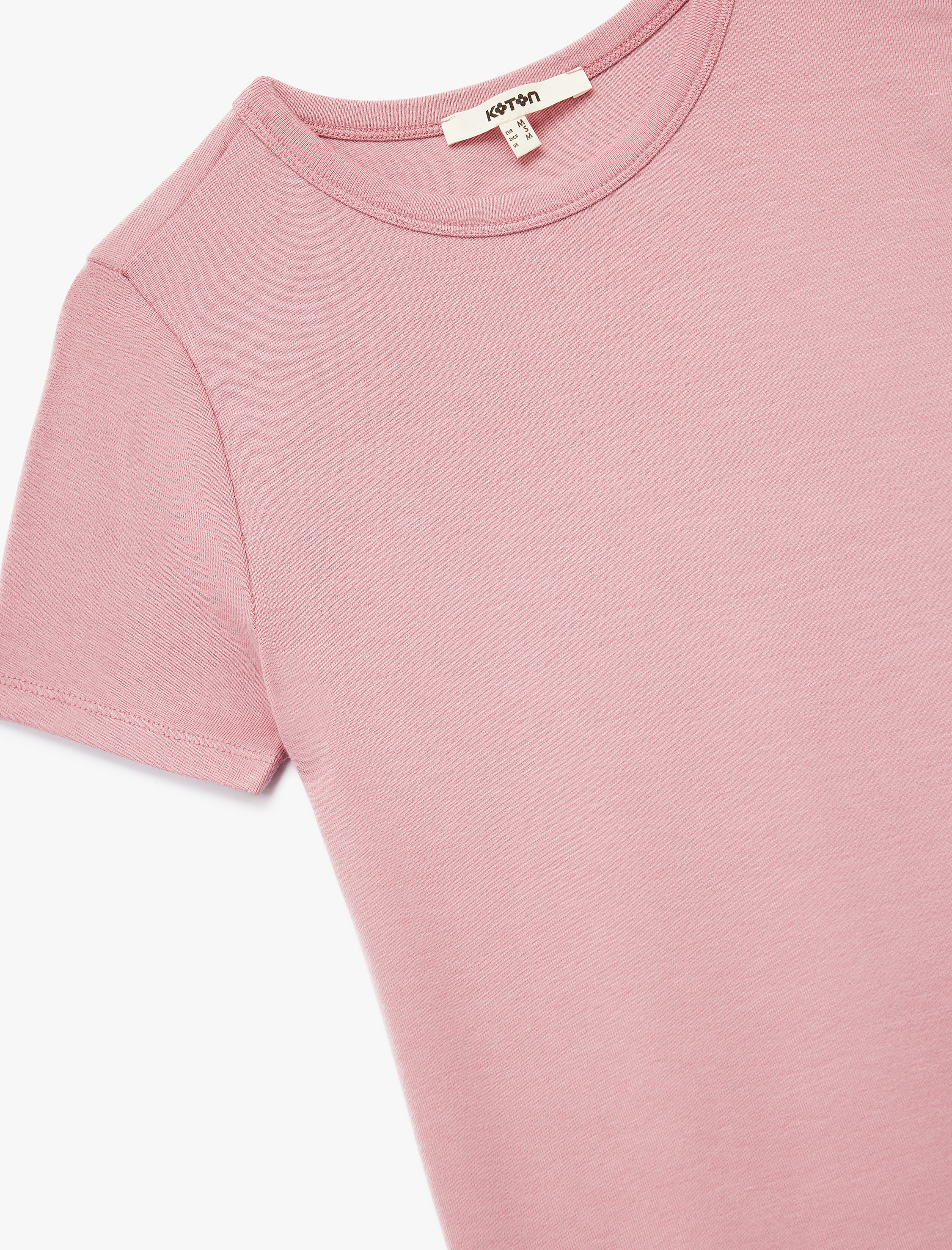   Viskon Kumaş Slim Fit Kısa Kollu Bisiklet Yaka Basic Tişört