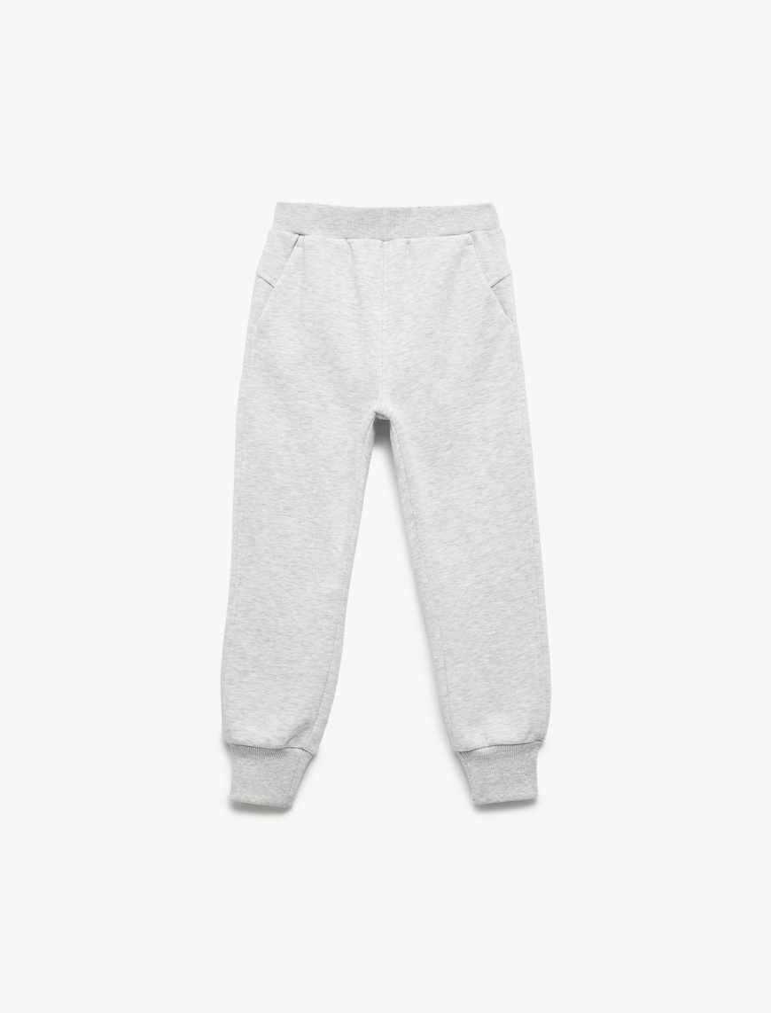 Kız Çocuk Beli Lastikli Cepli Basic Jogger Eşofman Altı