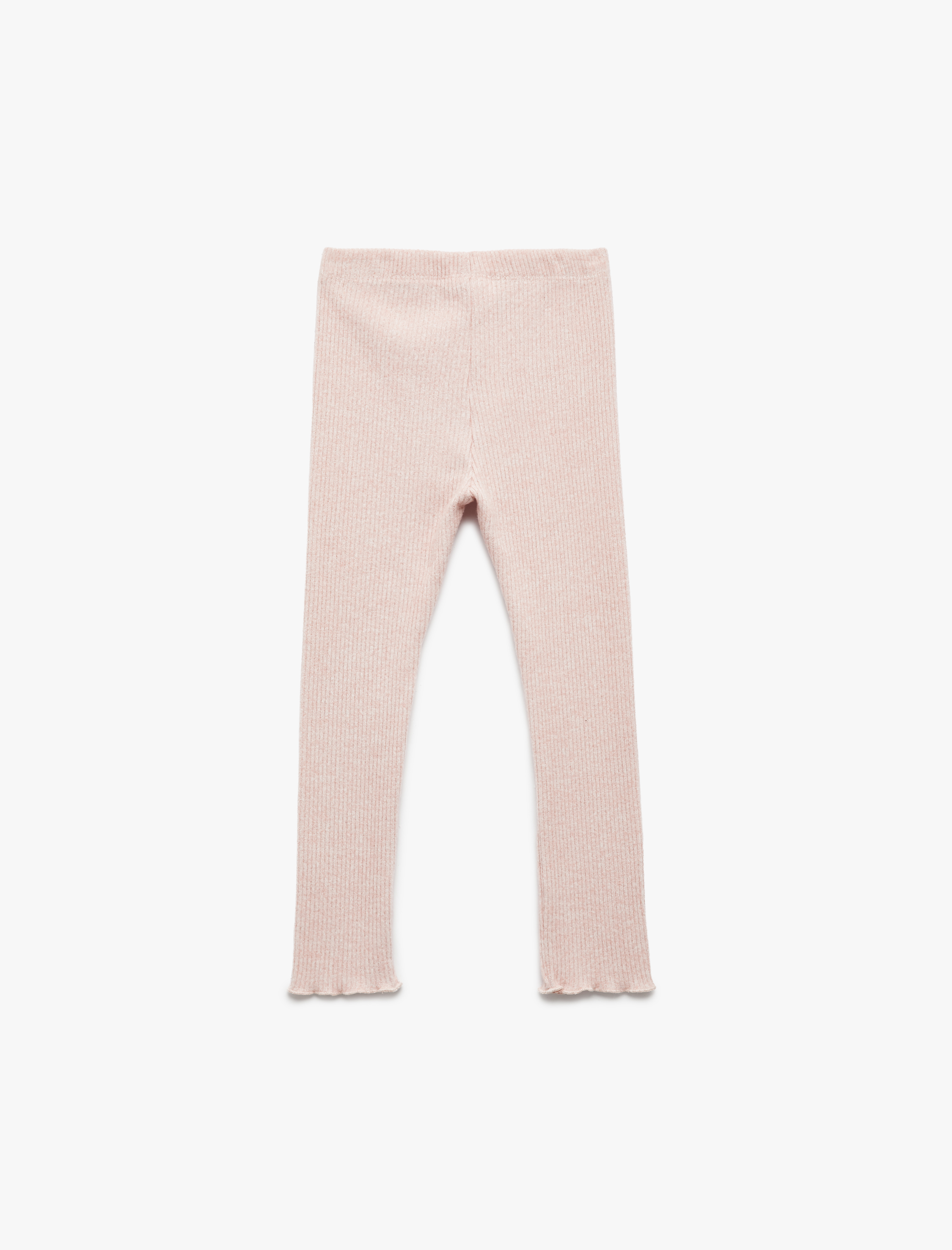  Kız Bebek Cep Detaylı Beli Bağcıklı Viskon Karışımlı Ribanalı Tayt