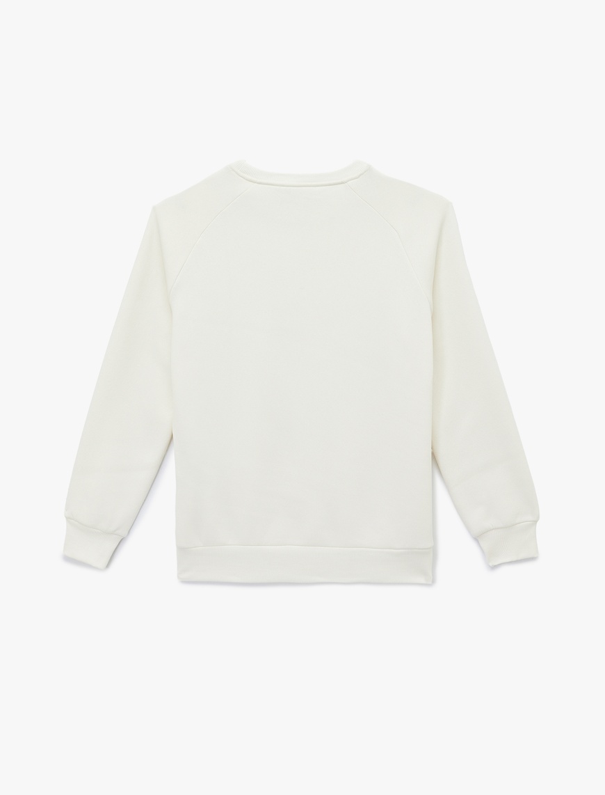   Uzun Kollu Fiyonklu Bisiklet Yaka Oversize Sweatshirt