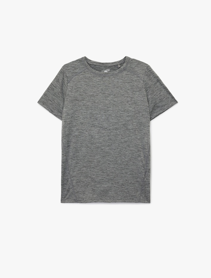  Kısa Kollu Bisiklet Yaka Reglan Kol Basic Spor Tişört