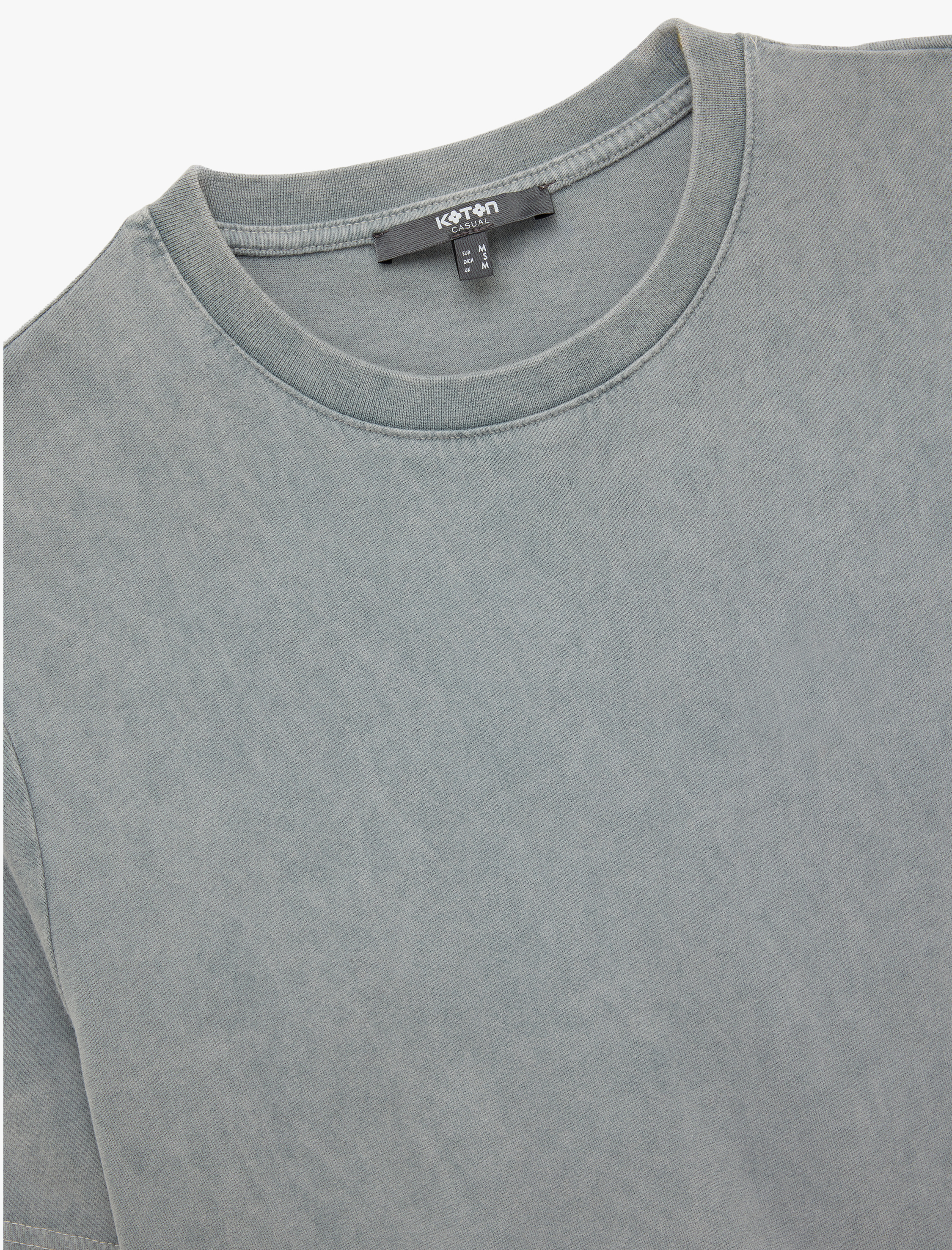   Regular Fit Kısa Kollu Pamuklu Bisiklet Yaka Tişört