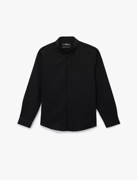 Slim Fit Uzun Kollu Düğmeli Klasik Yaka Gömlek