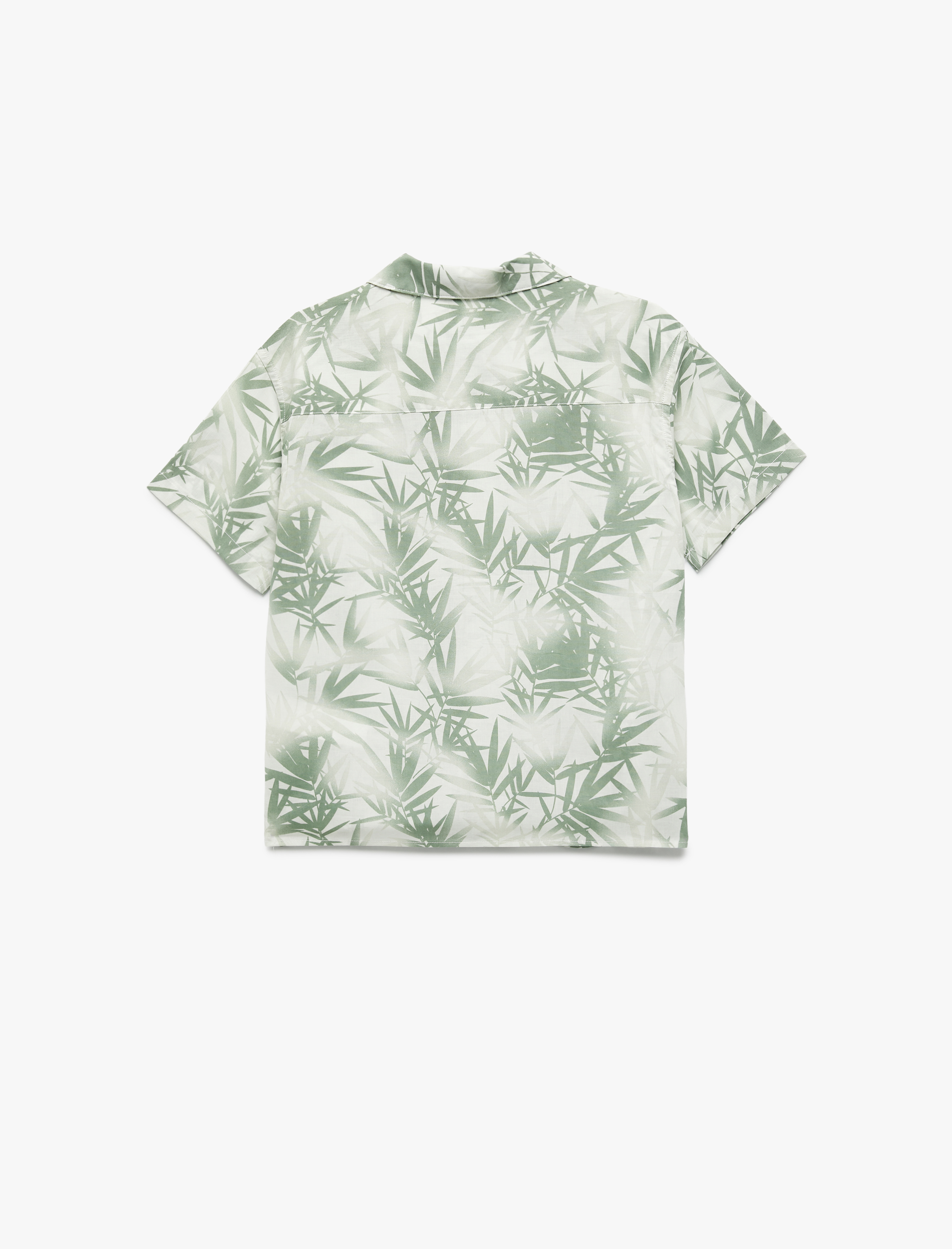  Erkek Çocuk Pamuklu Kısa Kollu Baskılı Devrik Yaka Gömlek