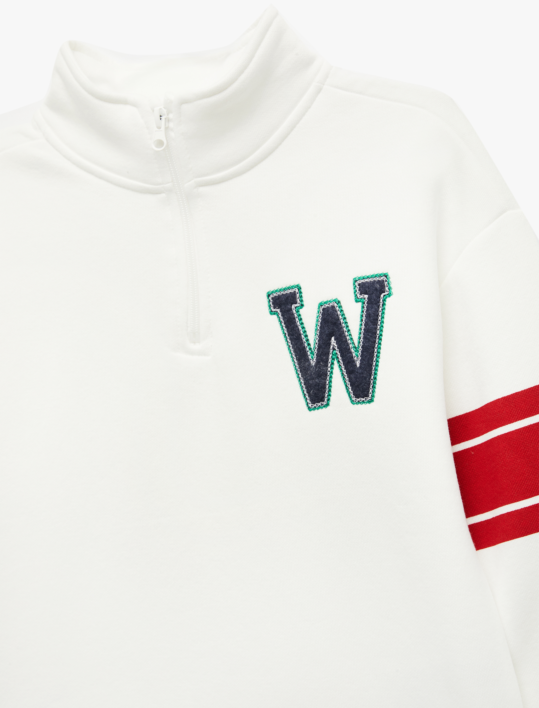  Erkek Çocuk Şardonlu Uzun Kollu Yarım Fermuarlı Dik Yaka Sweatshirt